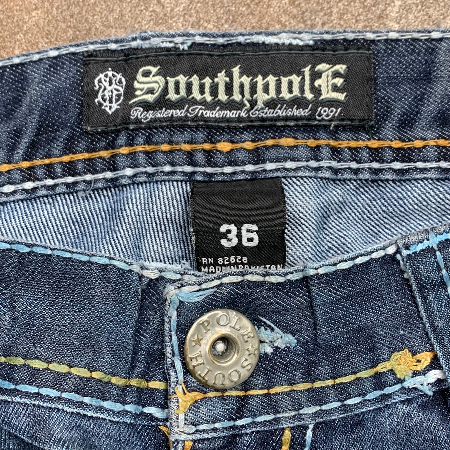 Southpole 00s straight leg embroidered jeans
