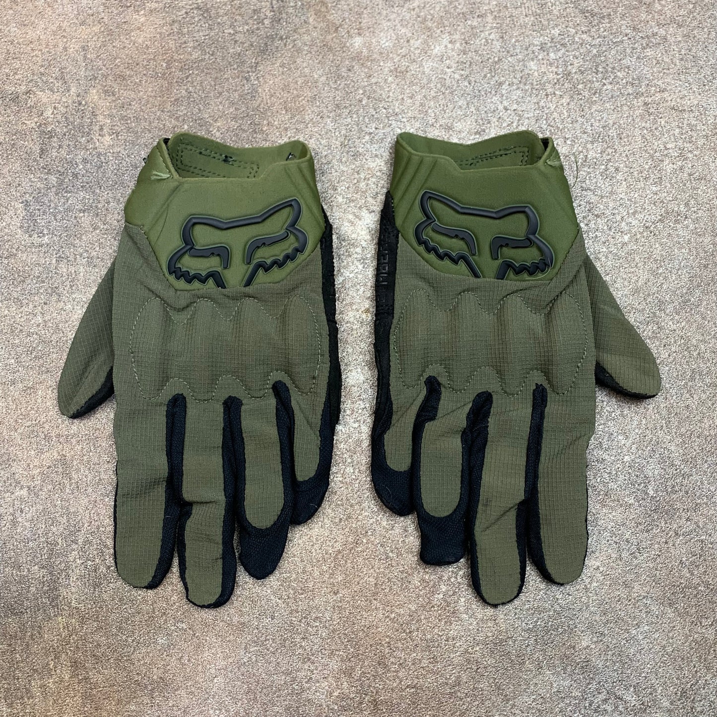 Fox Racing khaki green motorbike gloves