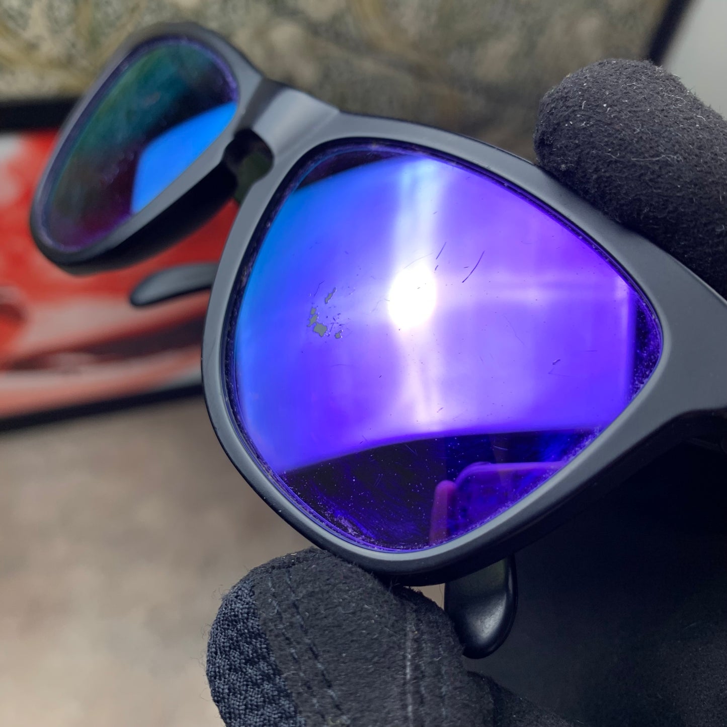 Oakley Frogskin black purple sunglasses
