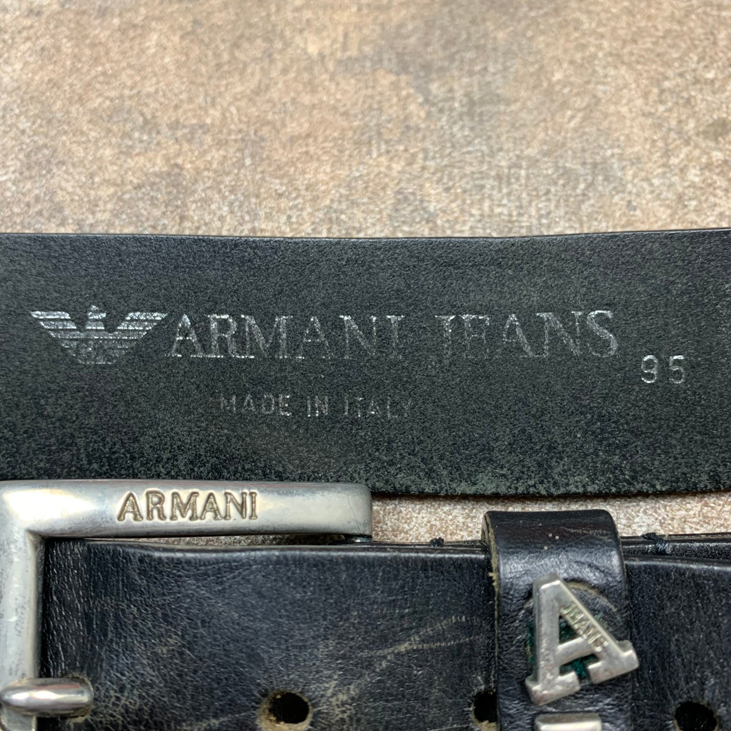 Armani Jeans 00s black logo belt