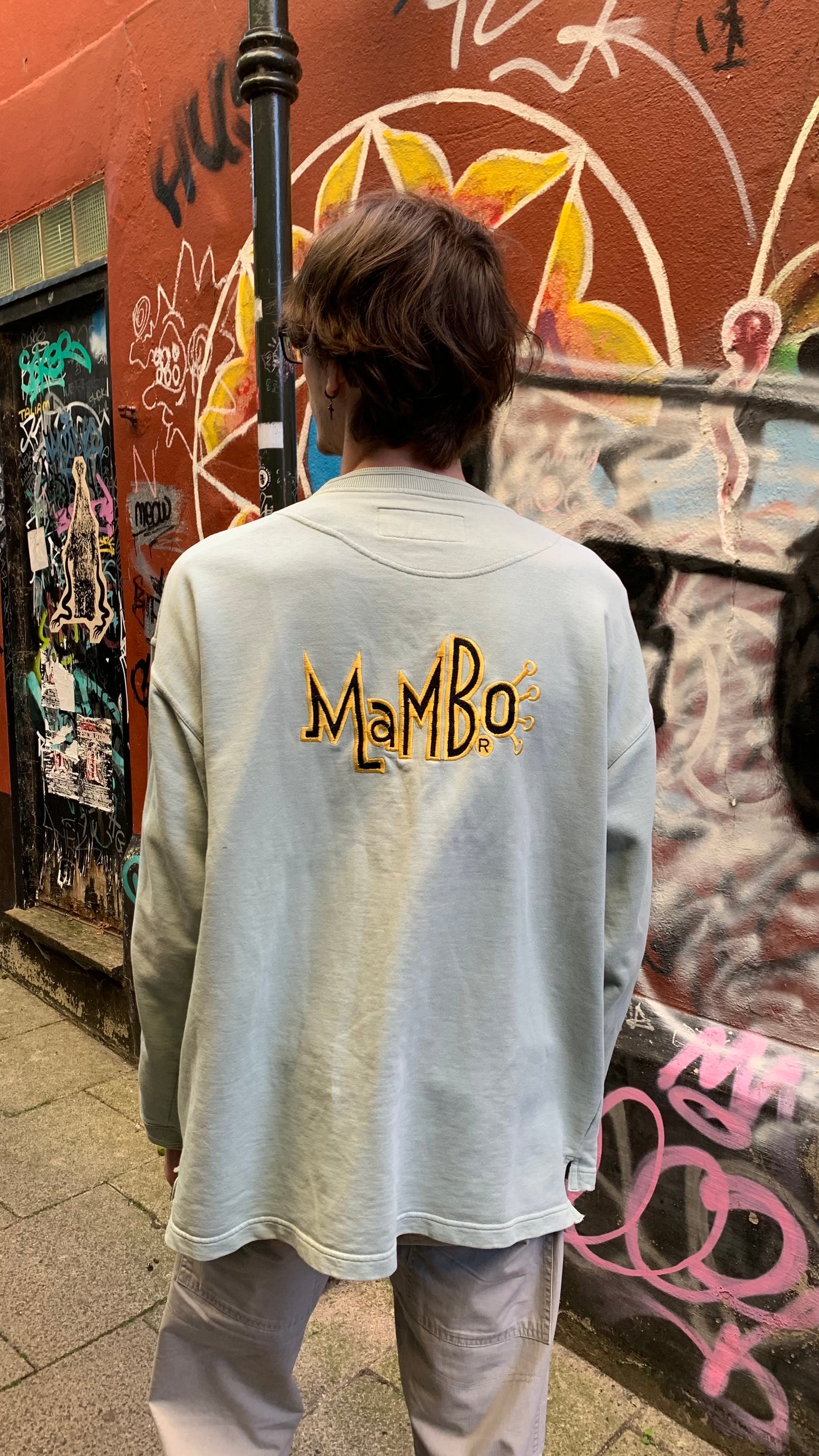 Mambo 90s mint green graphic boxy sweatshirt