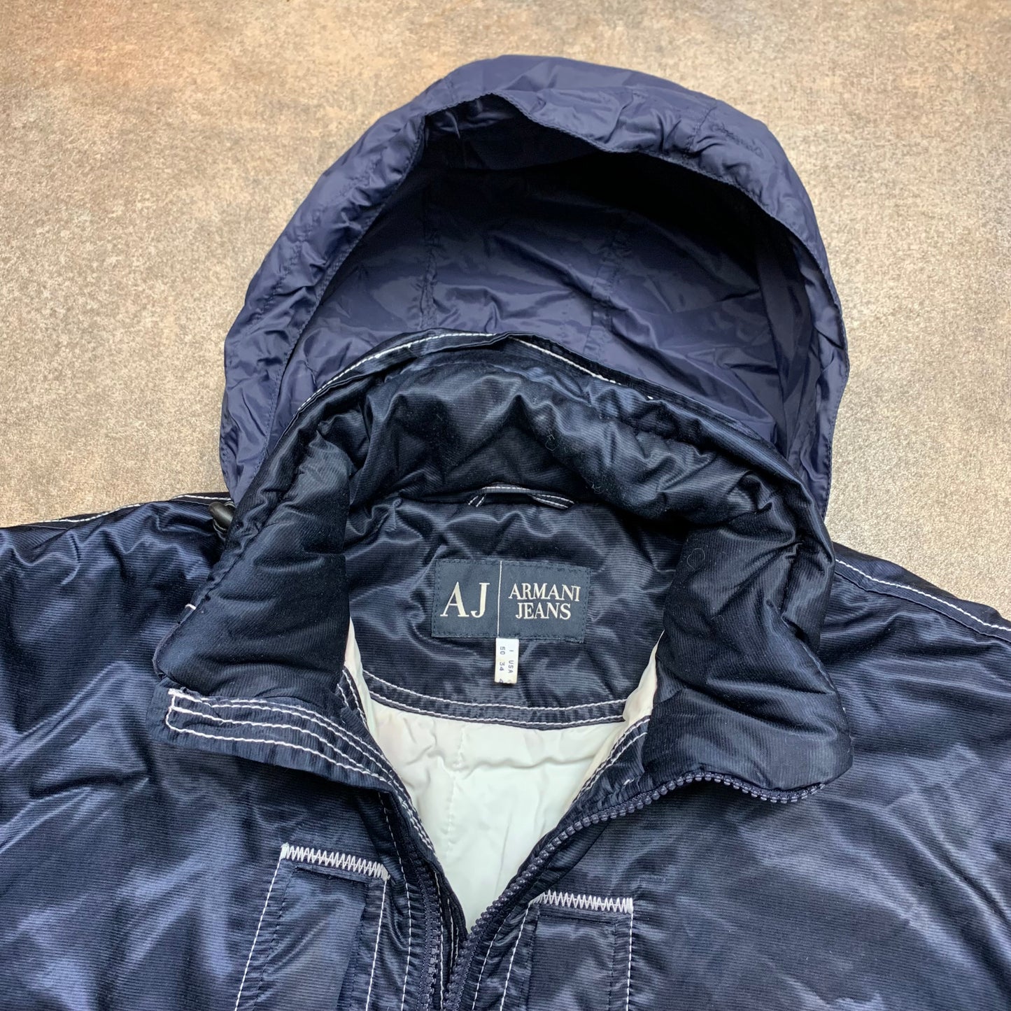 Armani Jeans 00s navy boxy bomber jacket