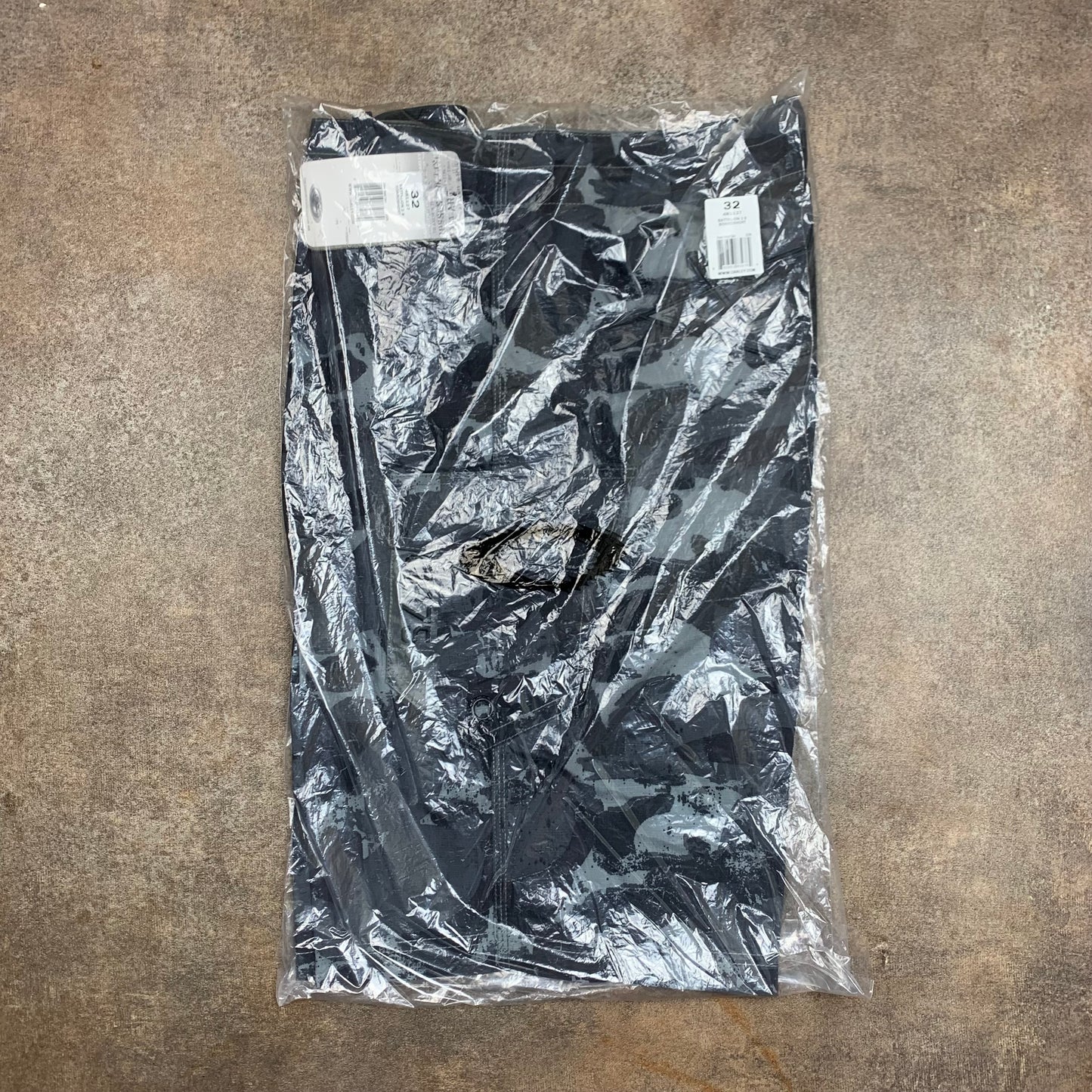 Oakley 00s black grey camo graphic boardshorts