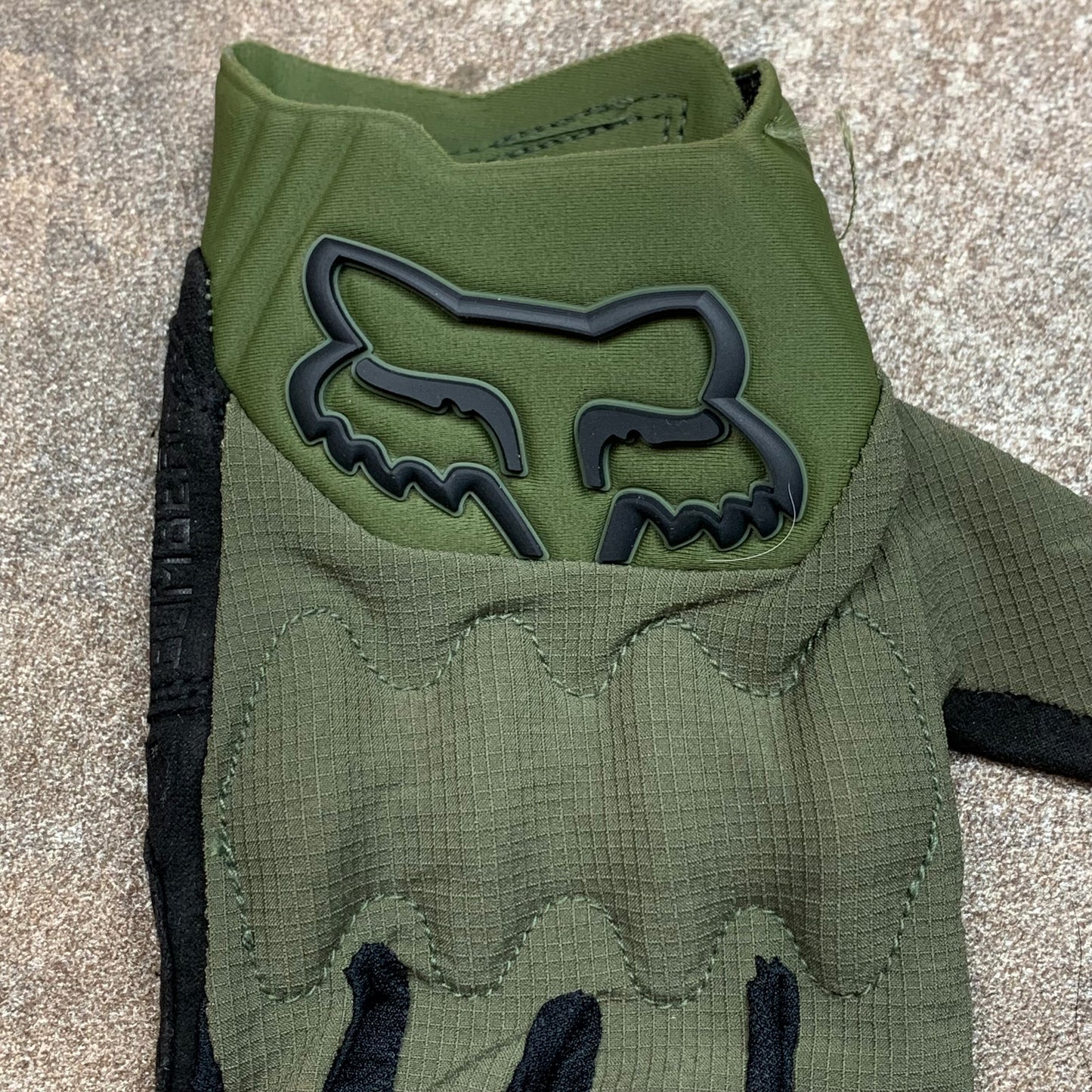 Fox Racing khaki green motorbike gloves