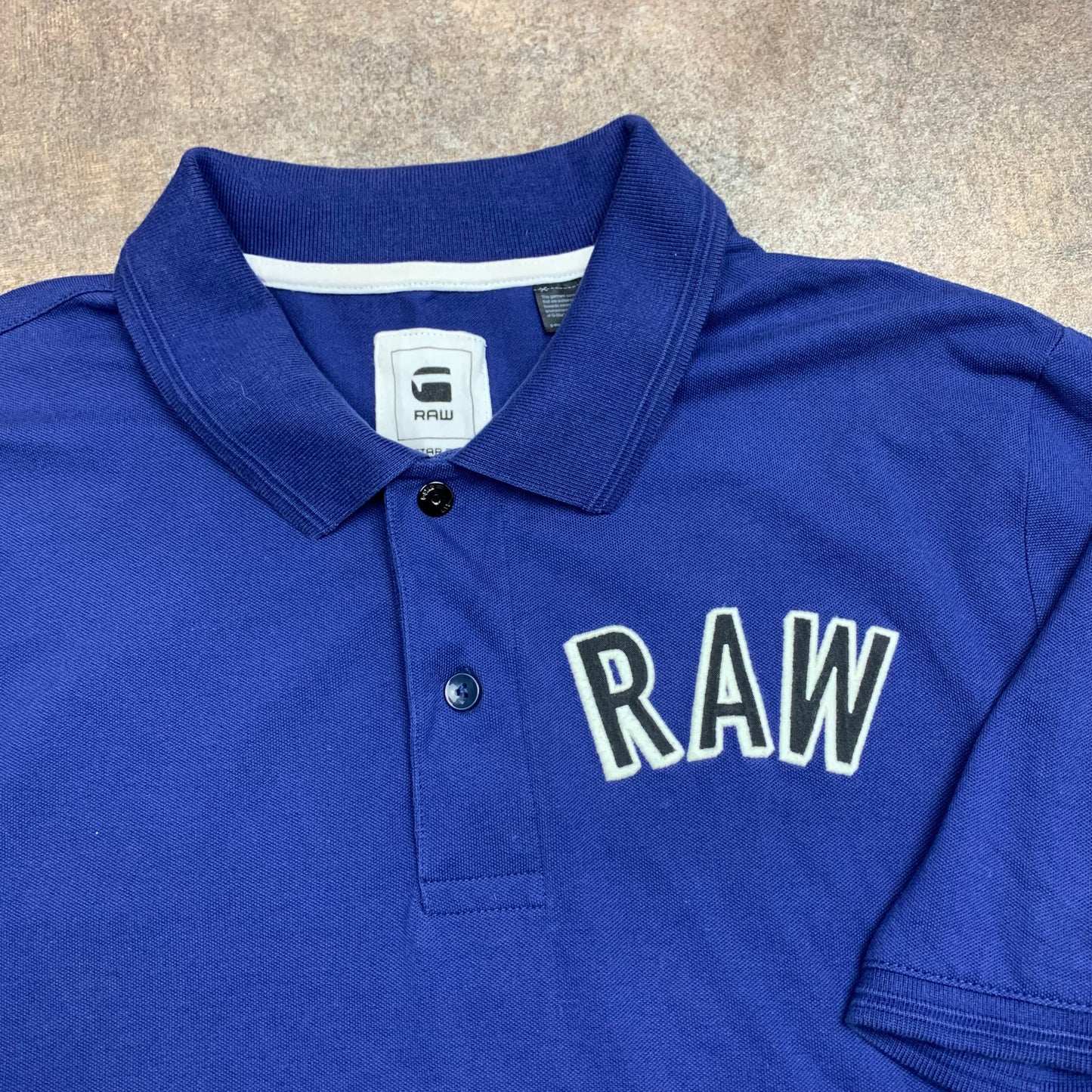G-Star Raw navy blue graphic polo shirt