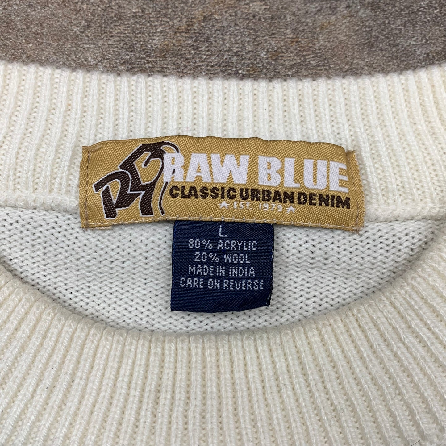 Raw Blue 00s graphic knit sweatshirt