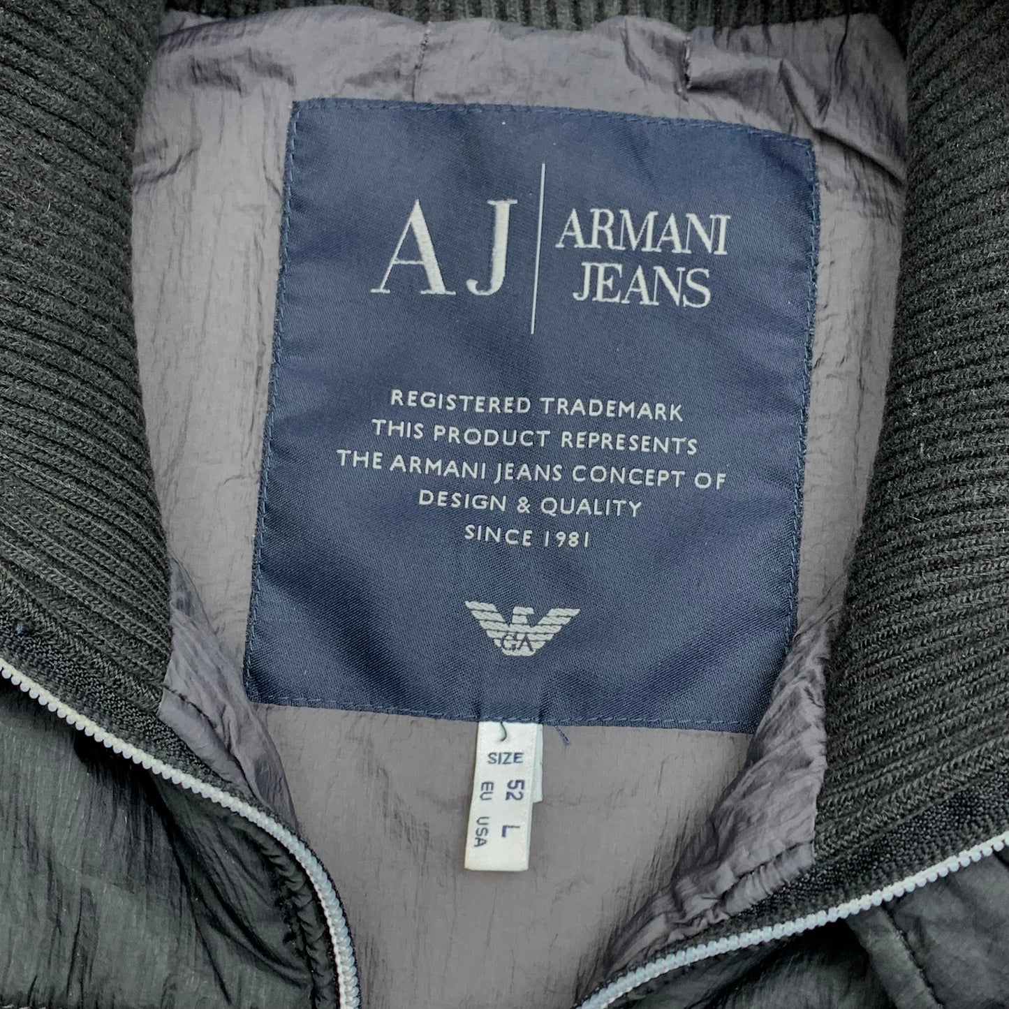 Armani Jeans 00s black puffer gilet