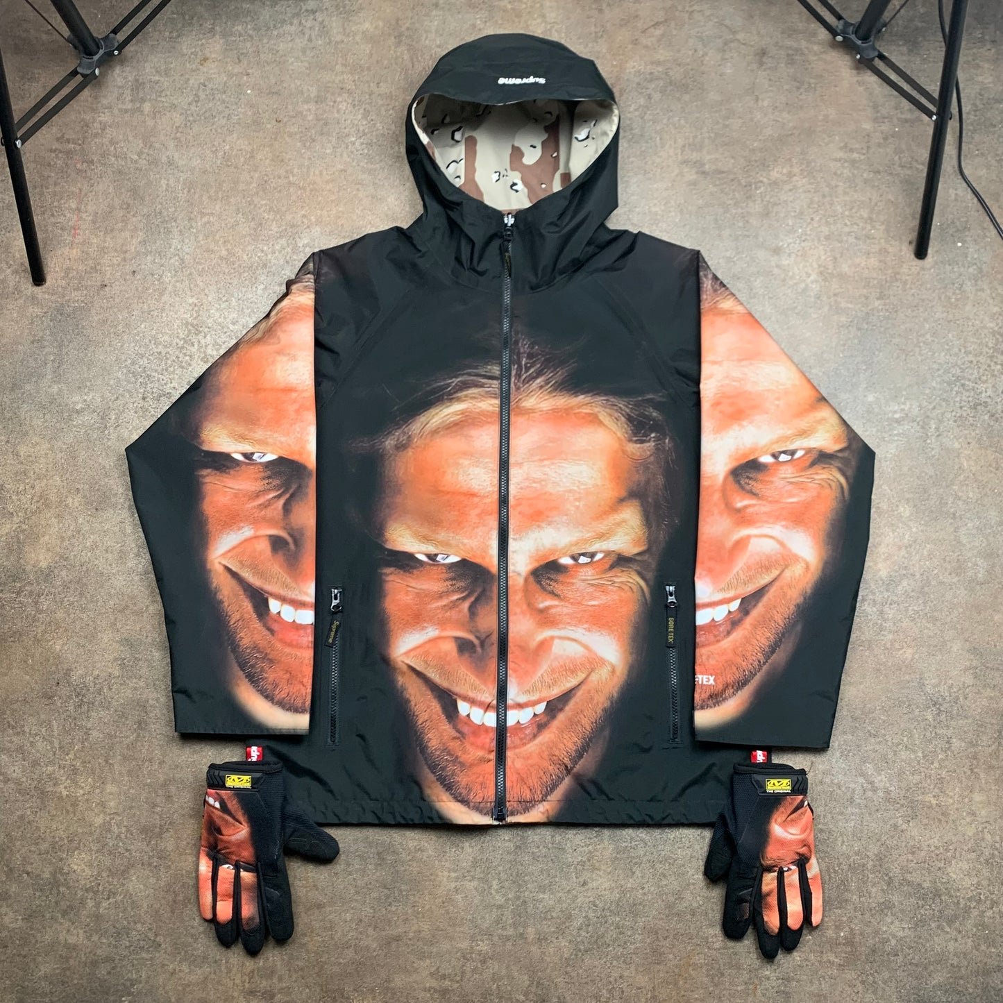 Supreme x Aphex Twin jacket & gloves