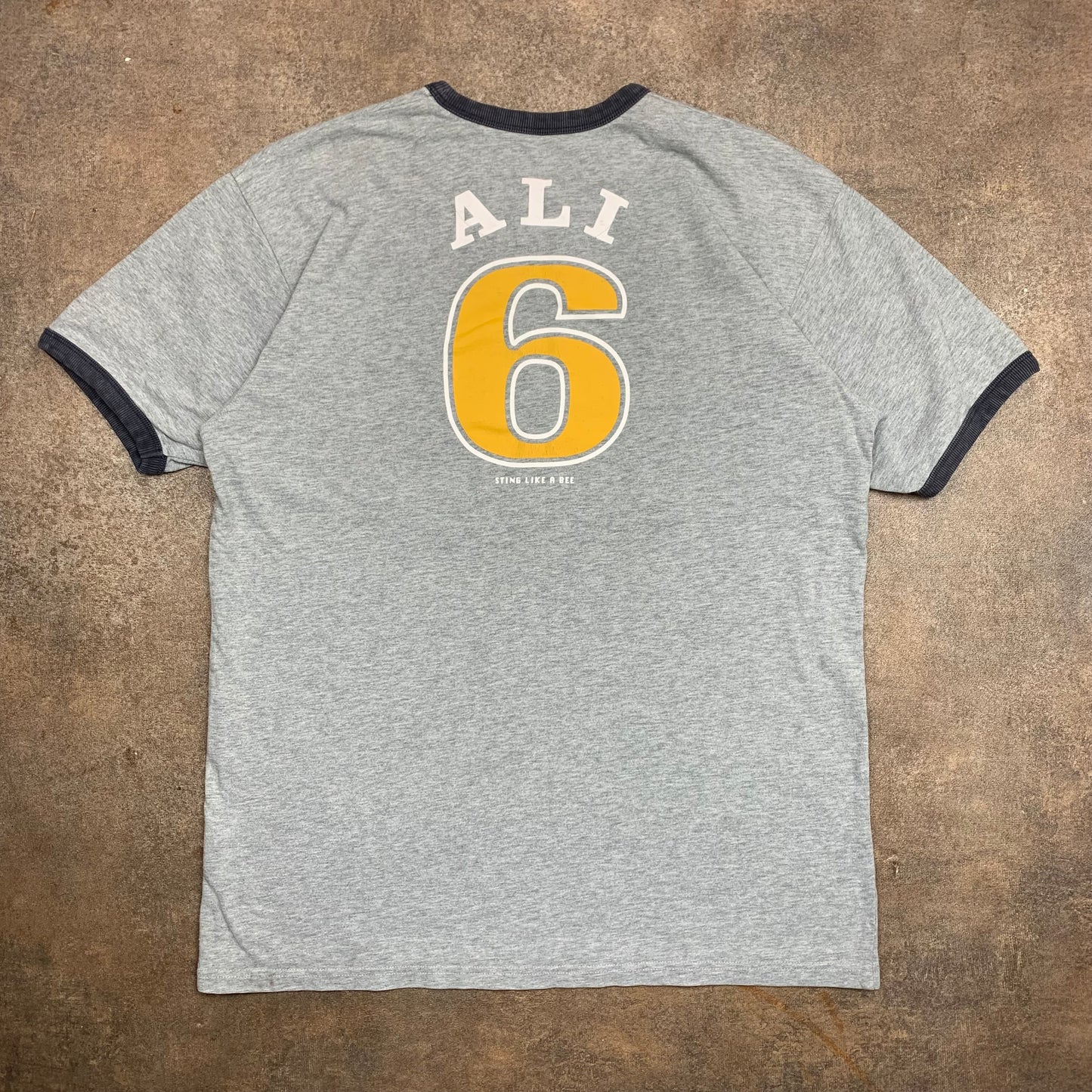 Ringspun 00s Muhammad Ali grey graphic tee