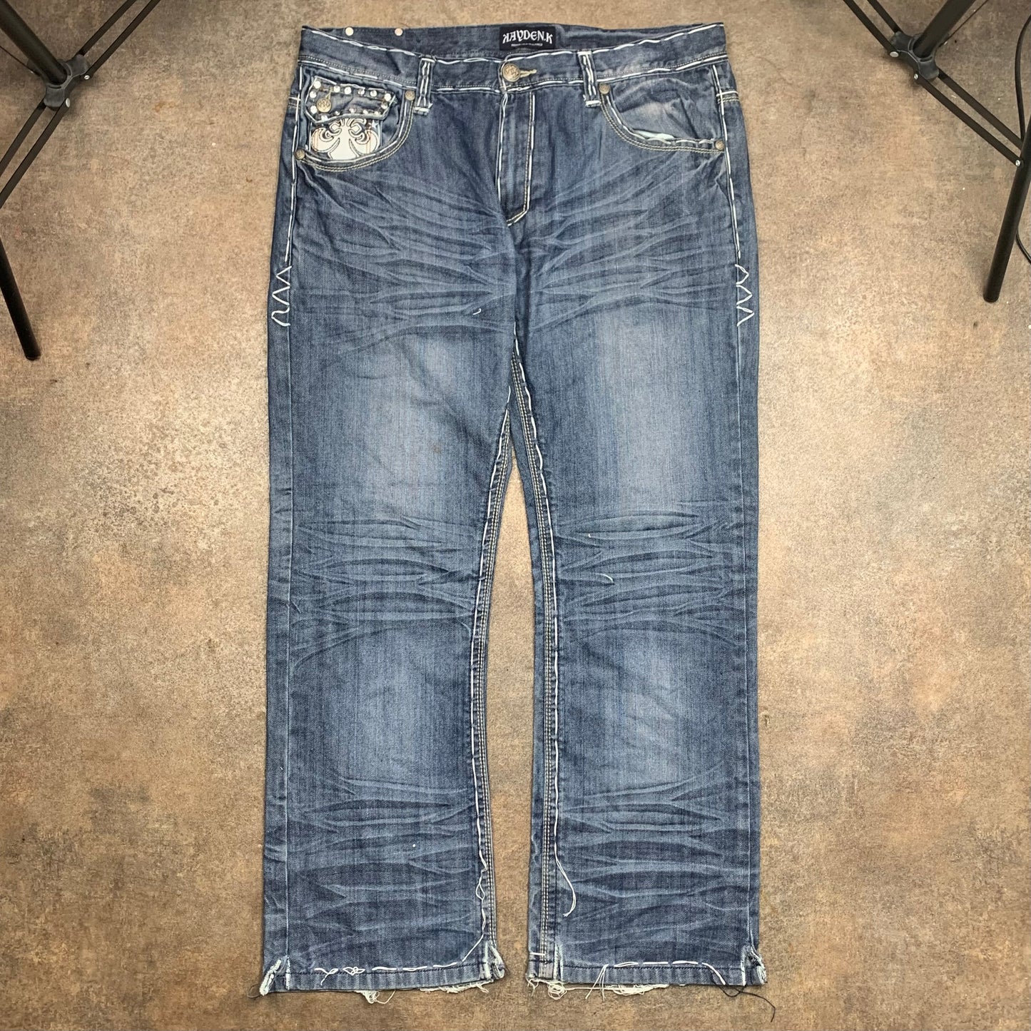 Reve Kayden K 00s flared graphic baggy jeans