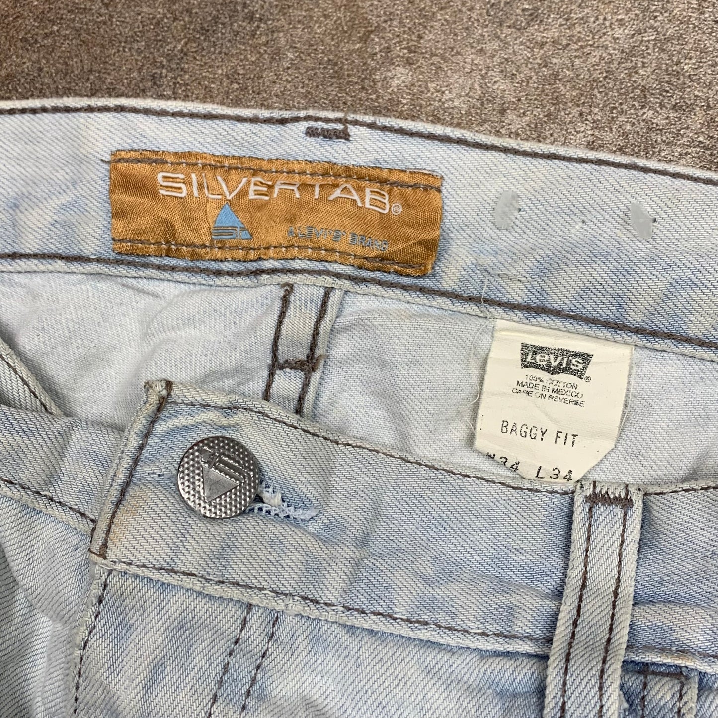 Levi's Silvertab 00s baggy pale blue jeans