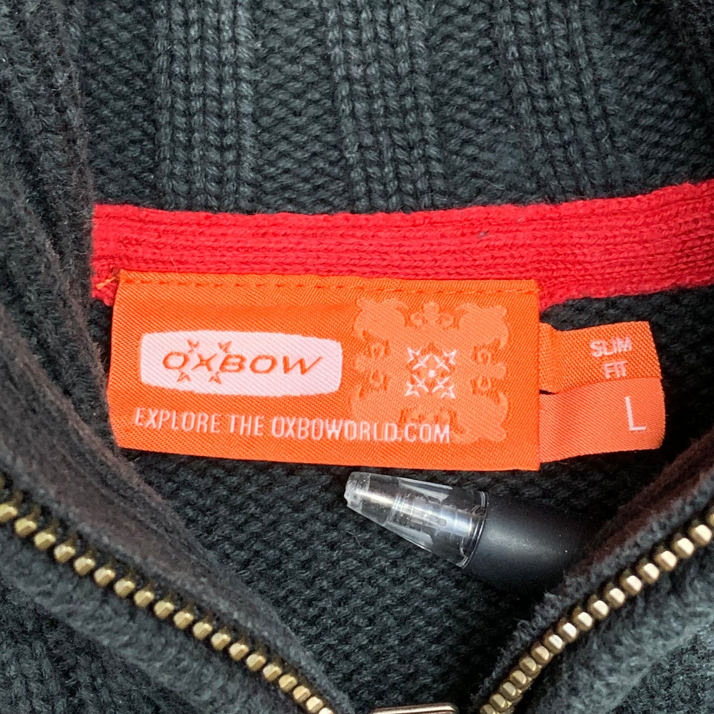Oxbow 00s embroidered quarter zip knit