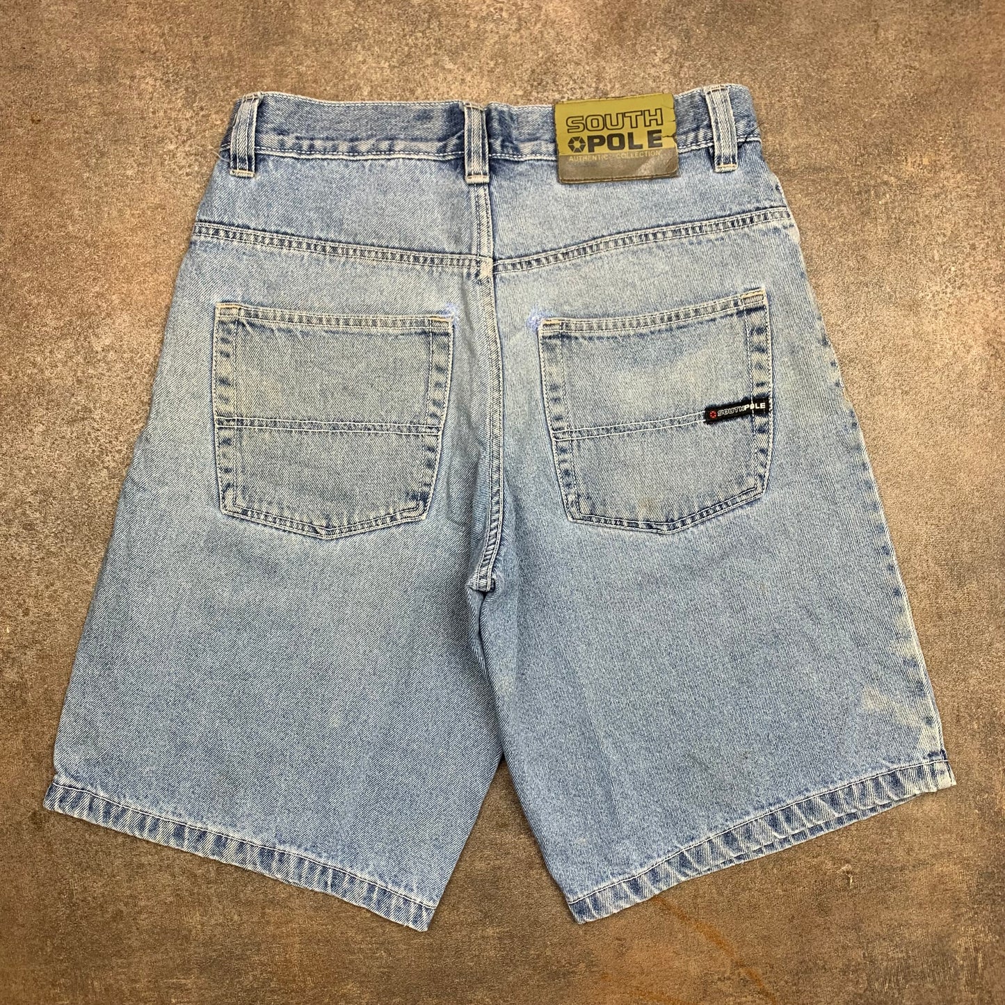 Southpole 00s pale blue baggy jorts