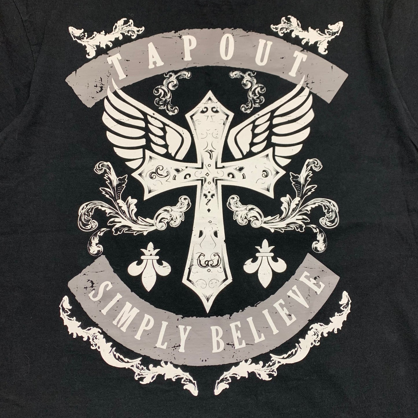Tapout 00s black white grunge graphic tee