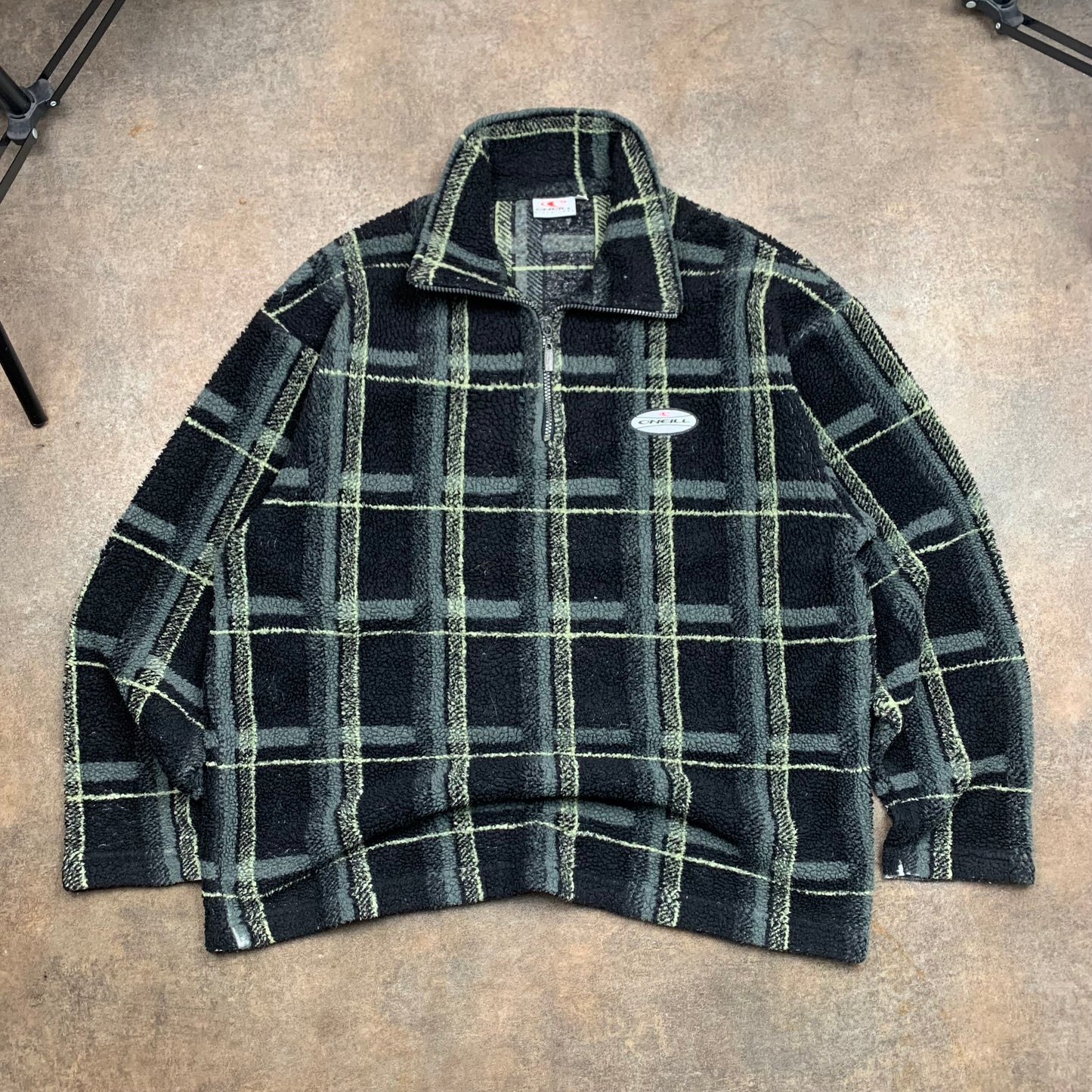 O'Neill 00s plaid quarter zip fleece