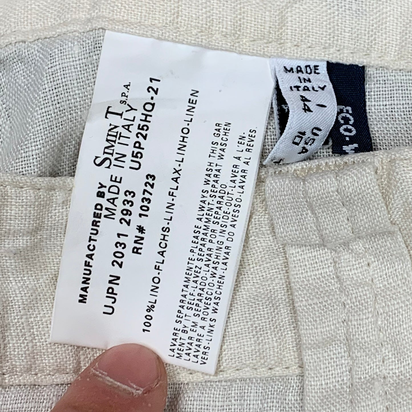 Armani Jeans 00s cream baggy linen jeans