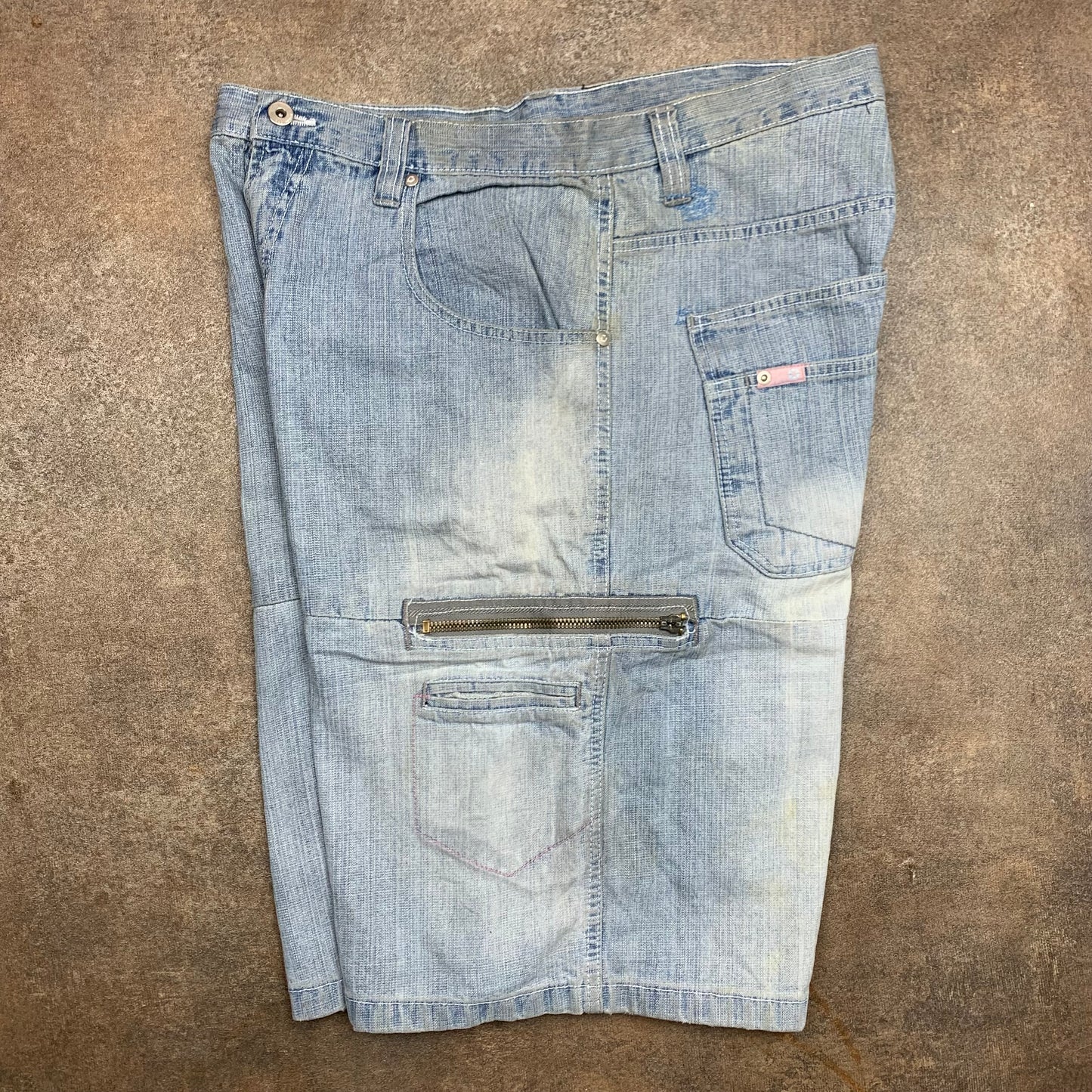 Southpole 00s pale blue baggy cargo jorts