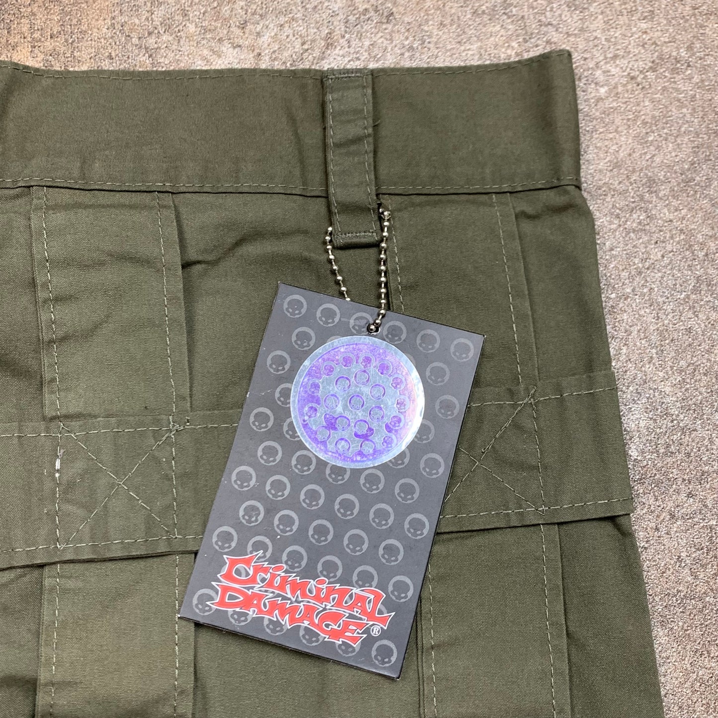 Criminal Damage 90s khaki baggy cargo trousers