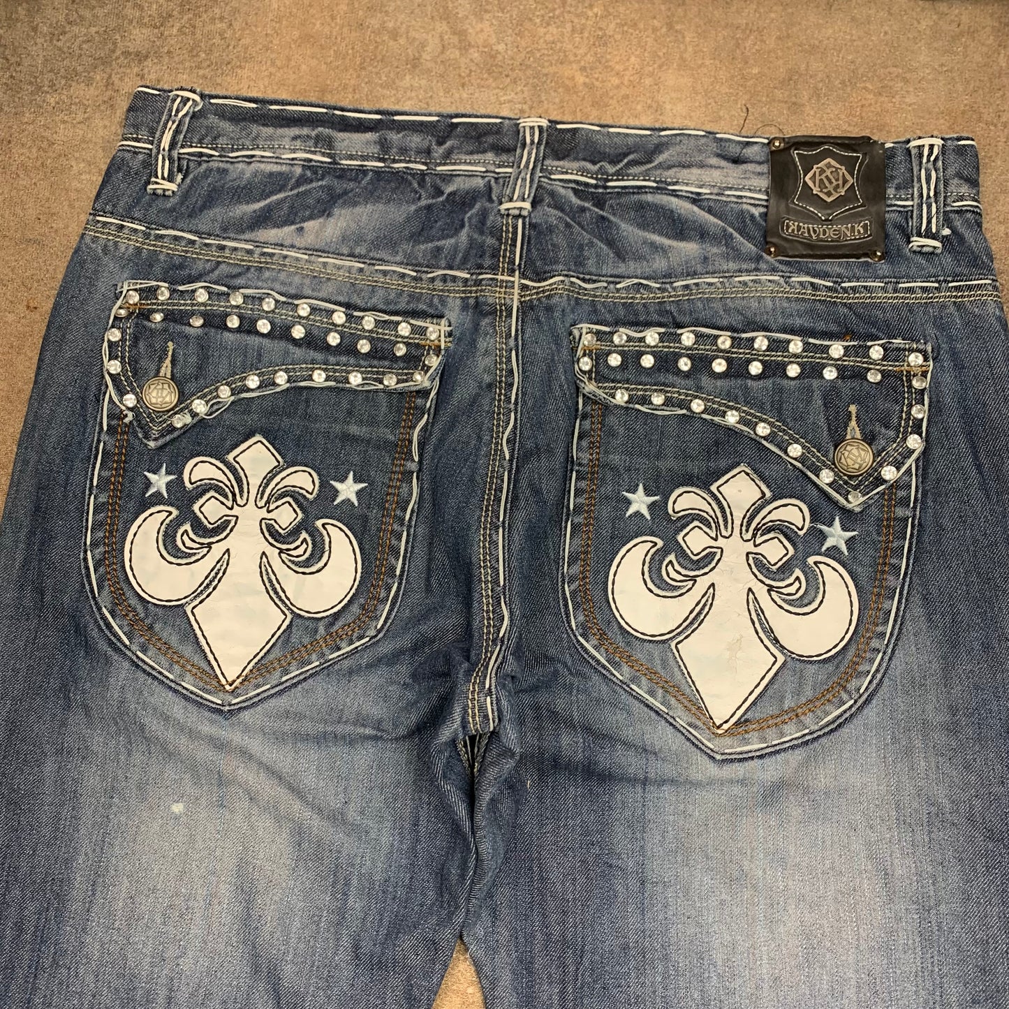 Reve Kayden K 00s flared graphic baggy jeans