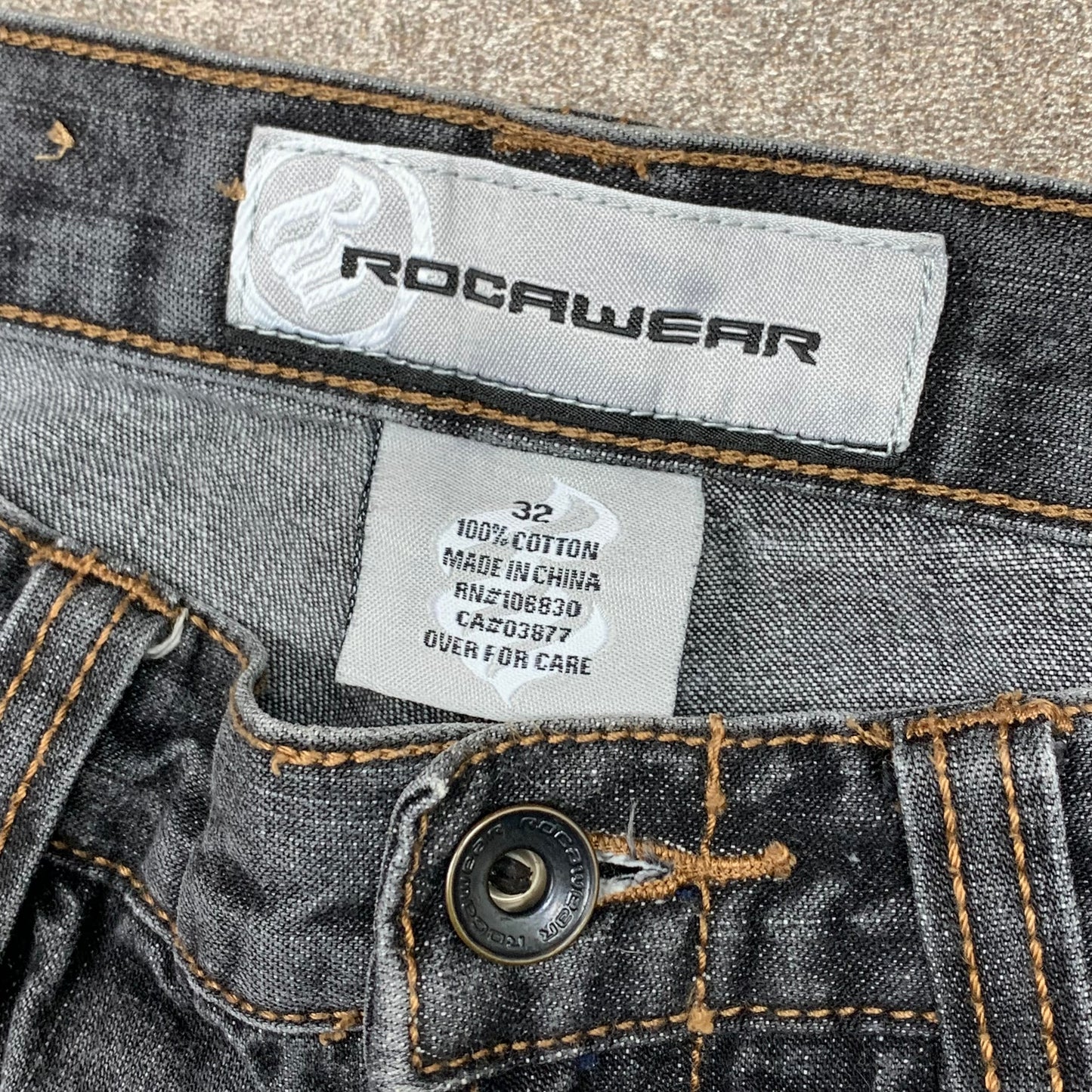 Rocawear 90s grey carpenter baggy jeans