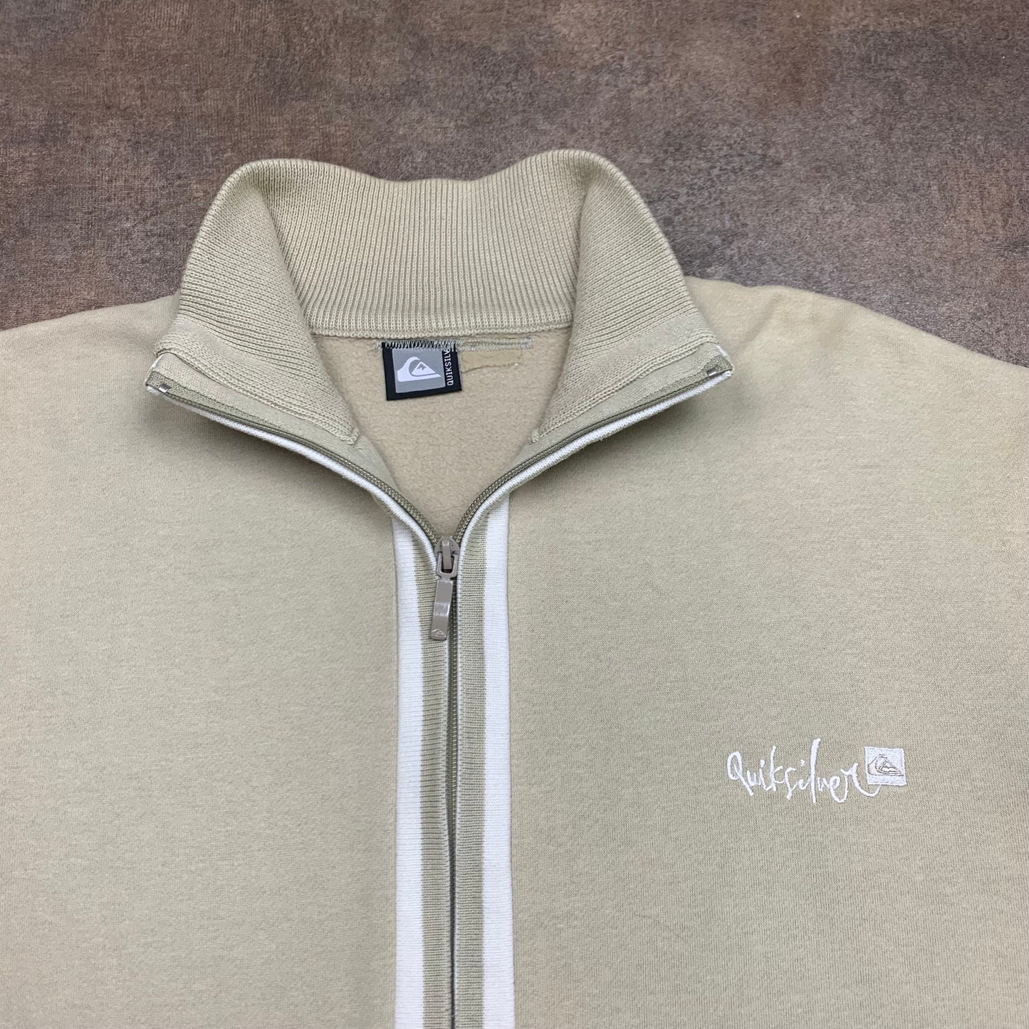 Quiksilver 90s cream boxy knit zip jumper