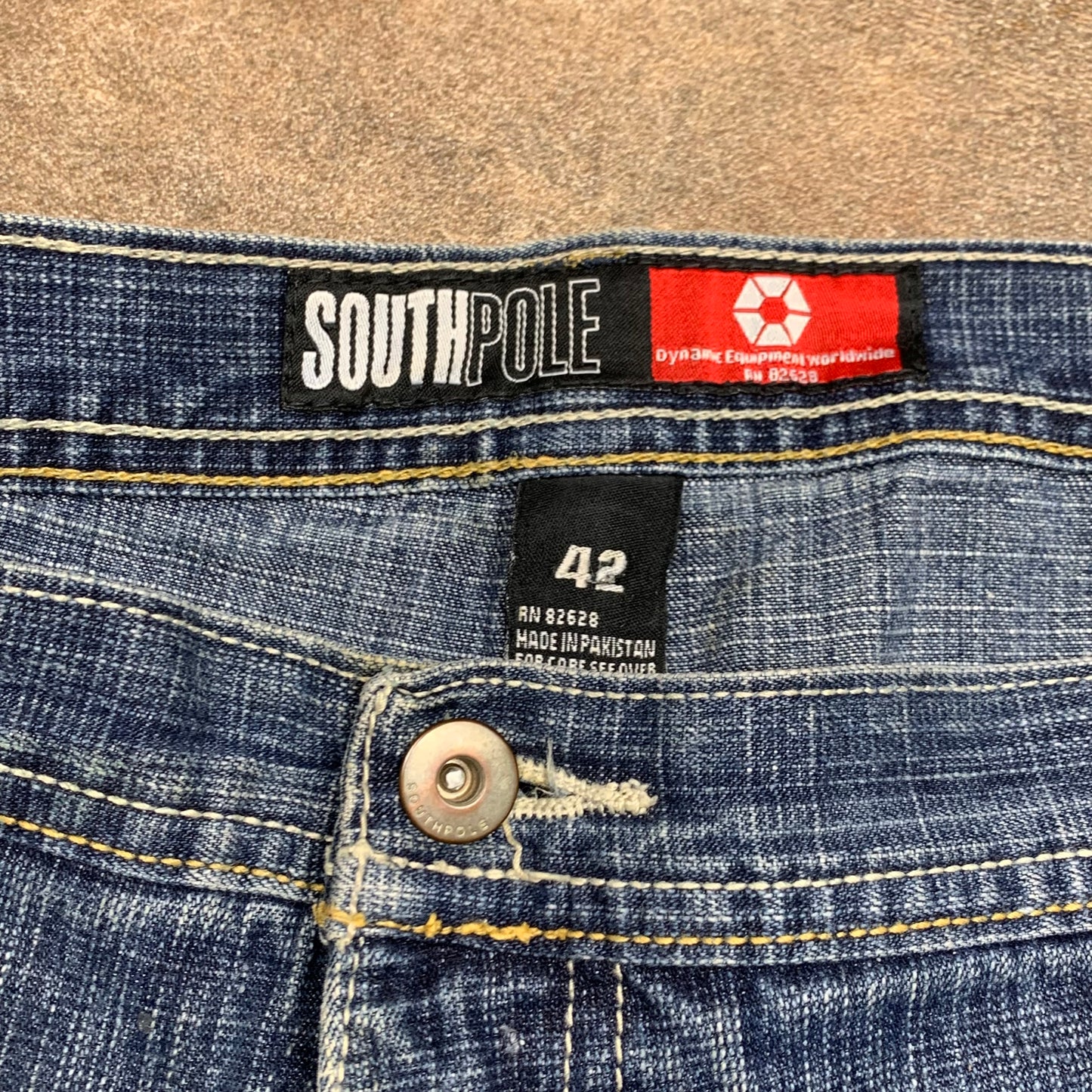 Southpole 00s red tab navy baggy jorts