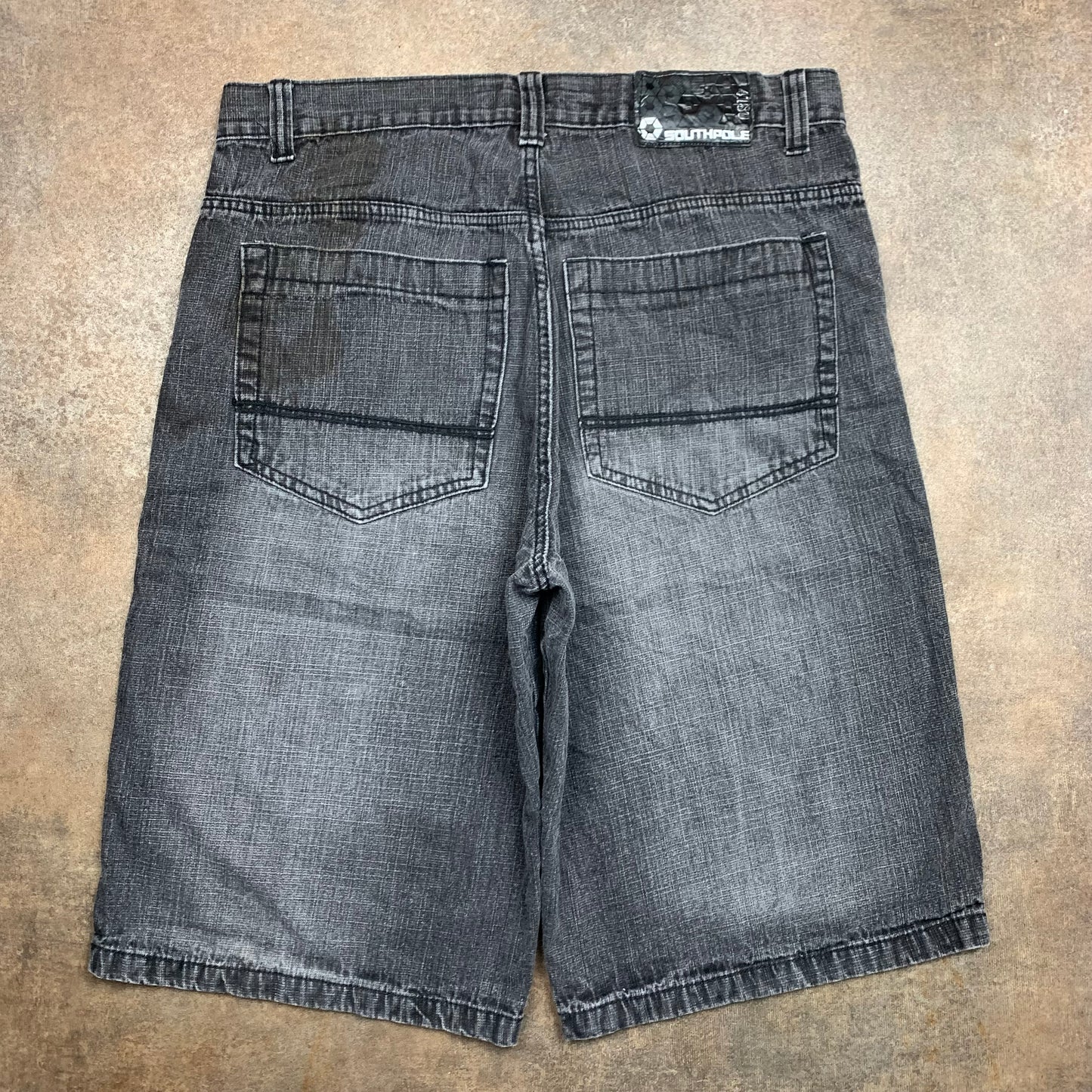 Southpole 00s black grey baggy jorts
