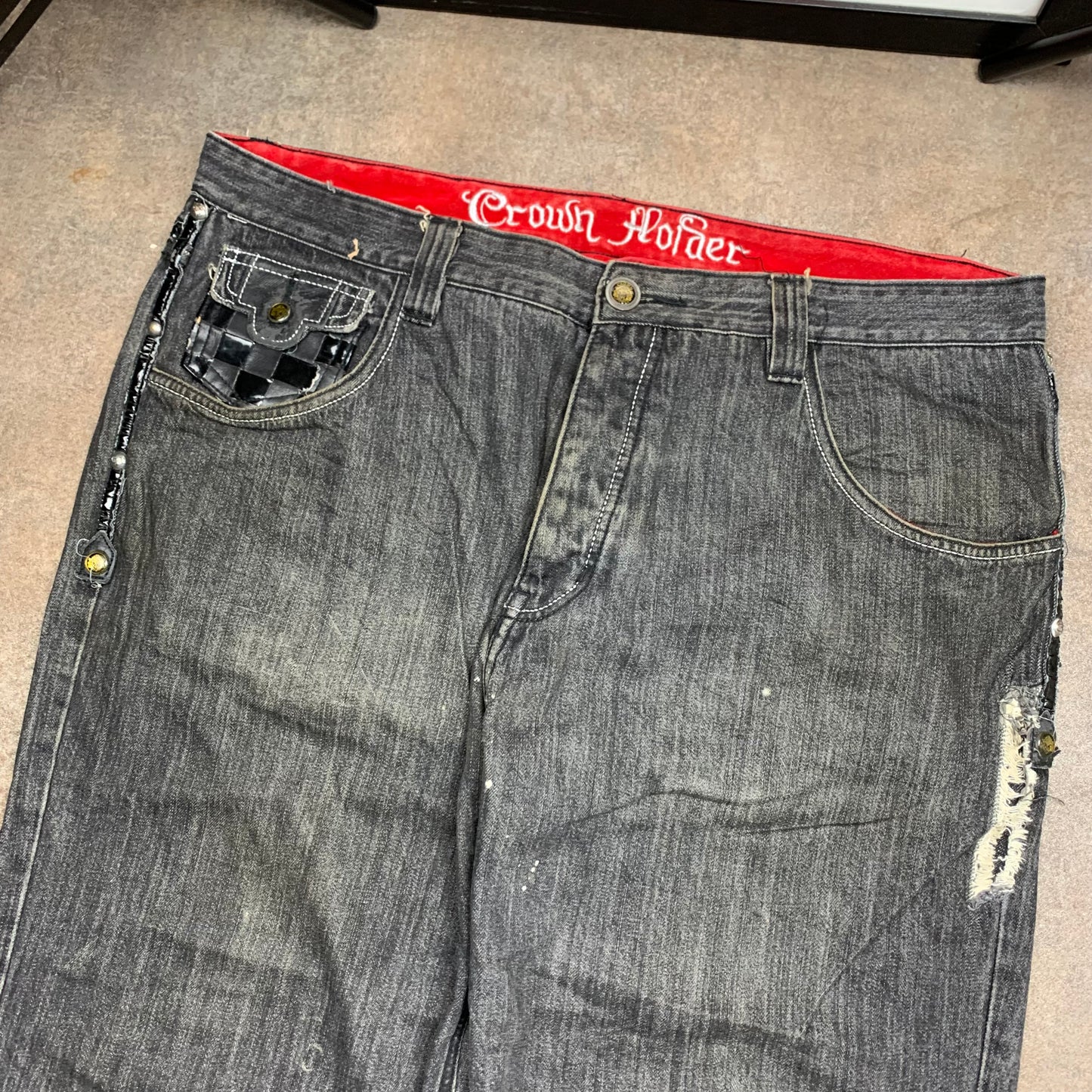 Crown Holder 00s graphic baggy grunge jeans