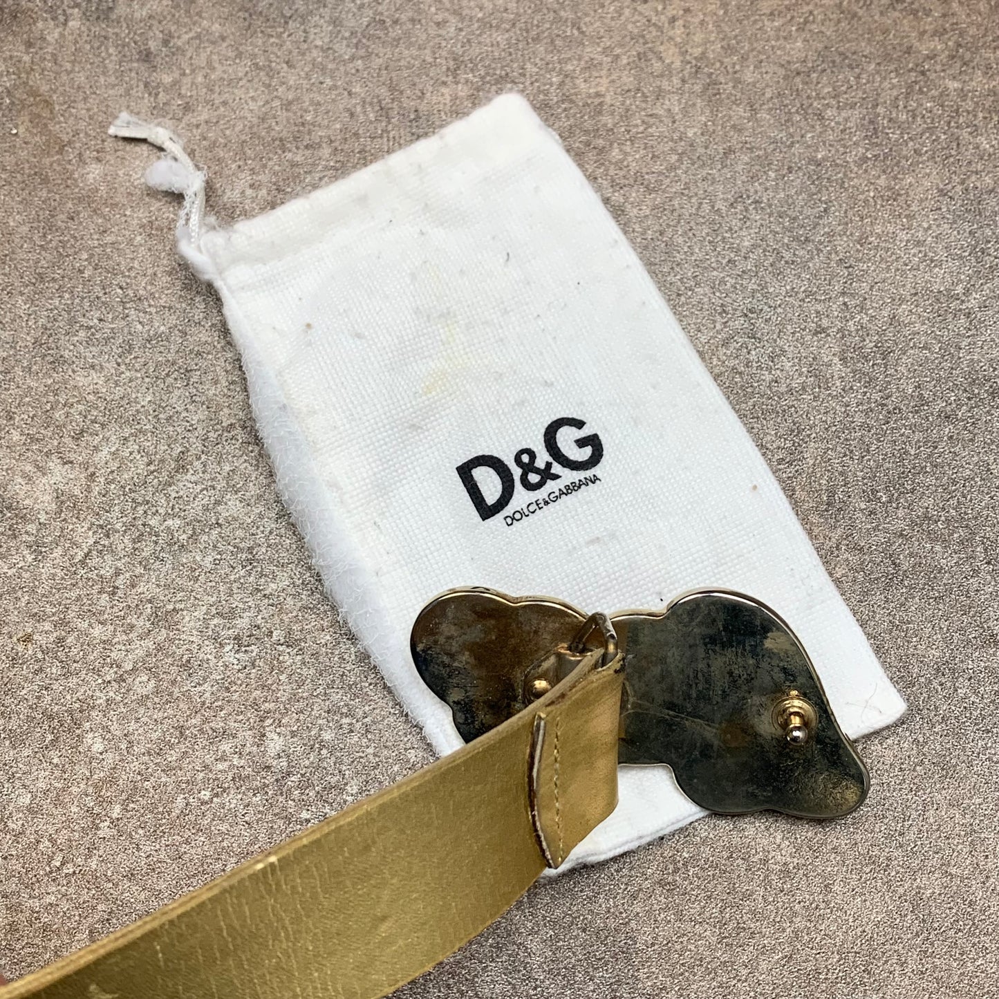 Dolce & Gabbana 00s gold buckle belt