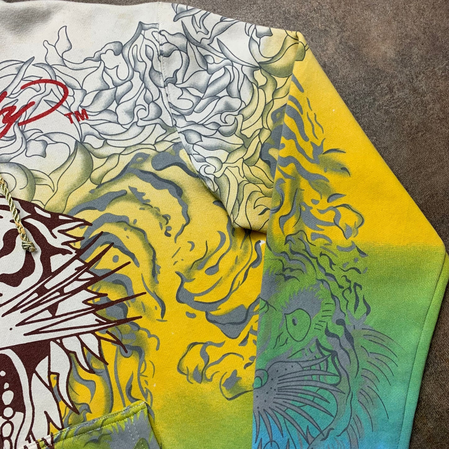 Ed Hardy 00s Christian Audigier studded graphic hoodie