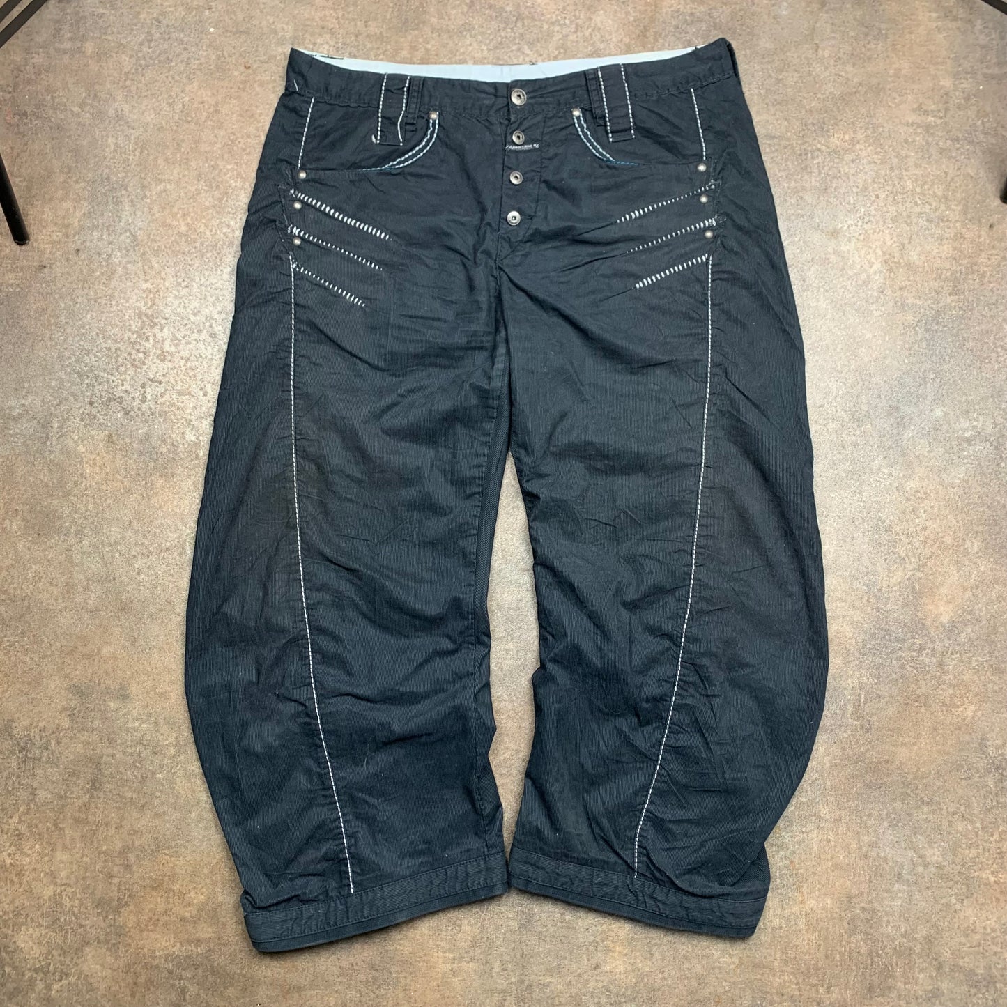 Marithé + François Girbaud 00s corduroy twisted jeans