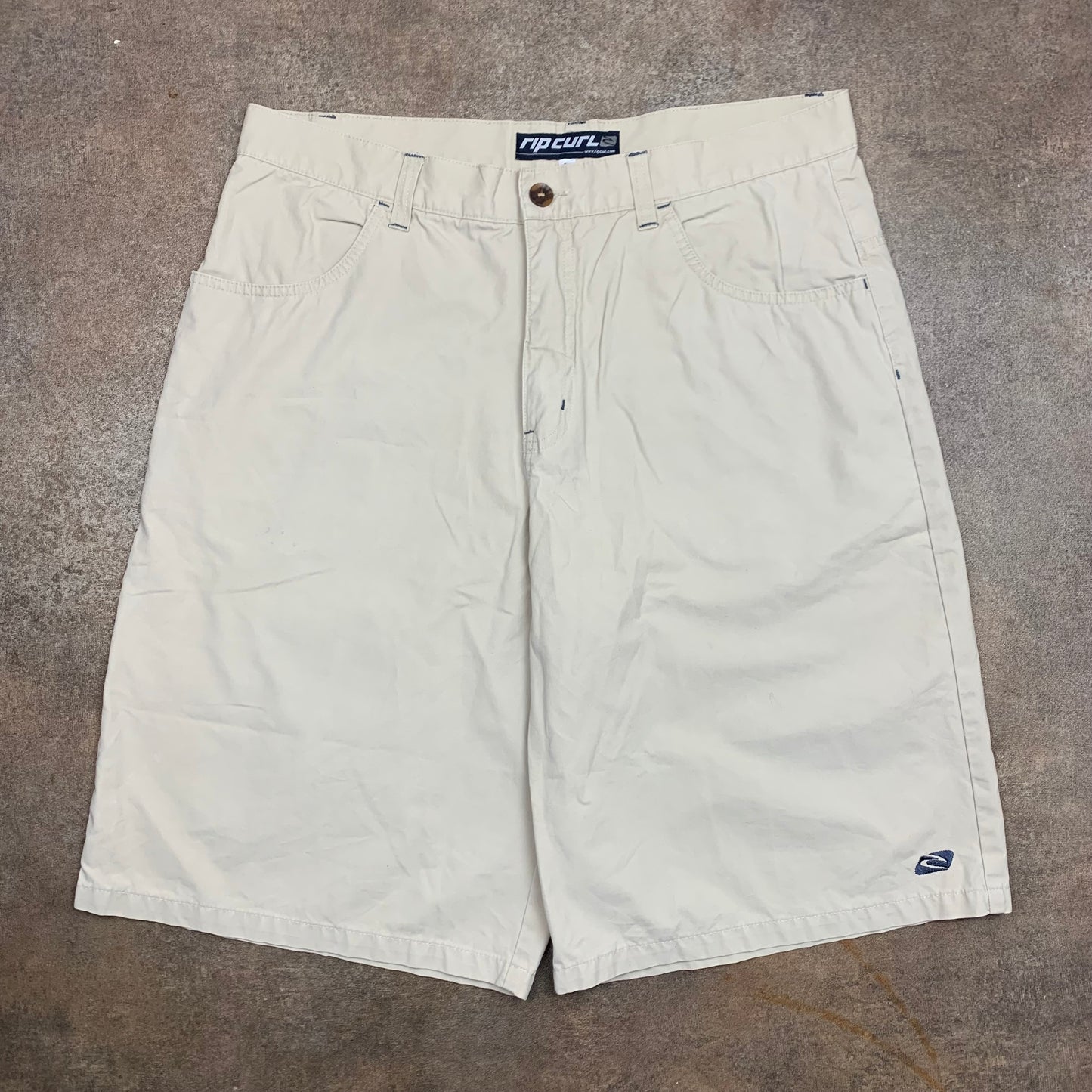 Rip Curl 90s cream baggy cargo shorts