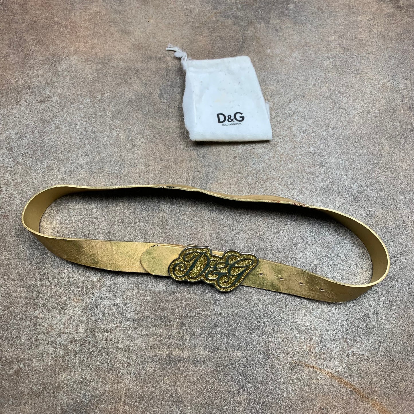 Dolce & Gabbana 00s gold buckle belt