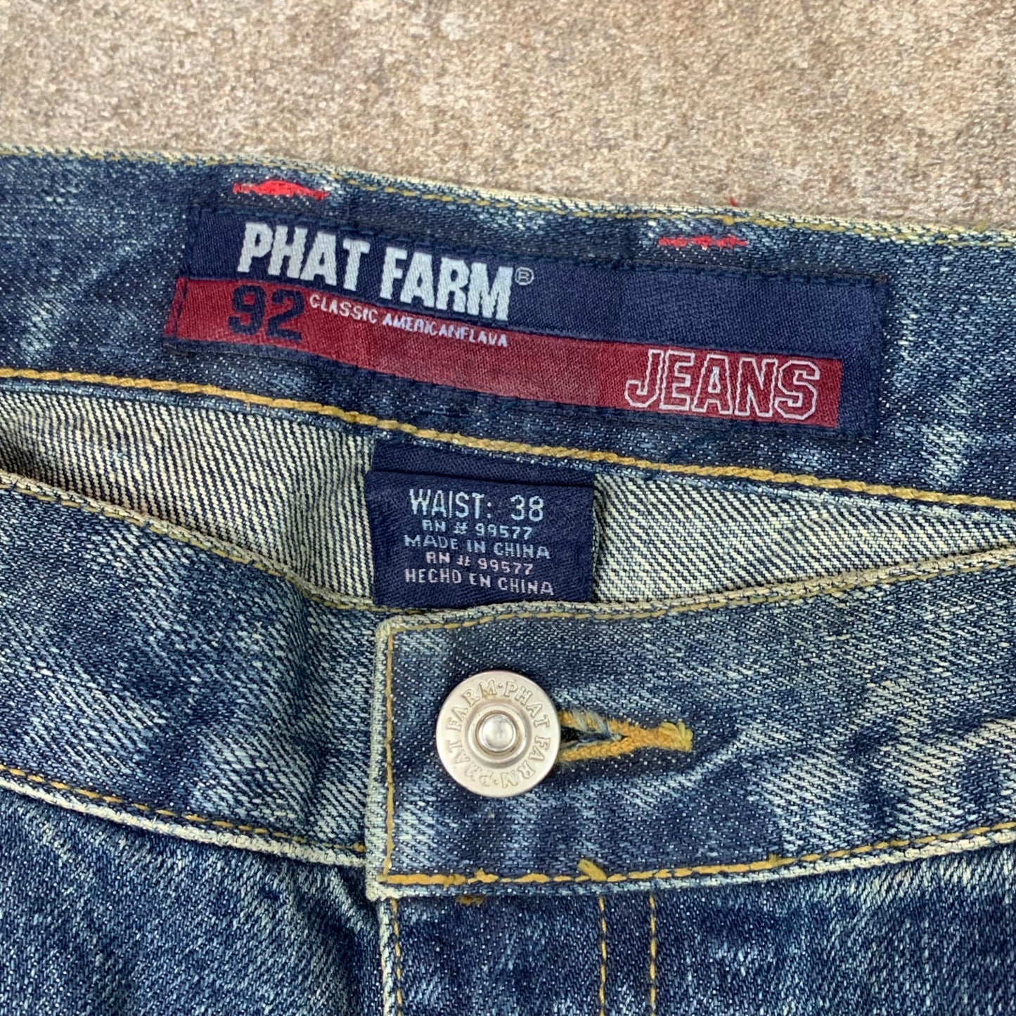 Phat Farm 00s baggy multipocket graphic jeans