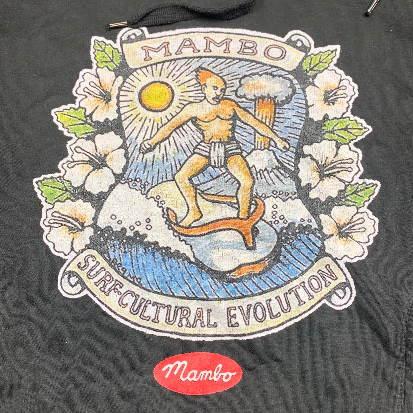 Mambo graphic black boxy hoodie