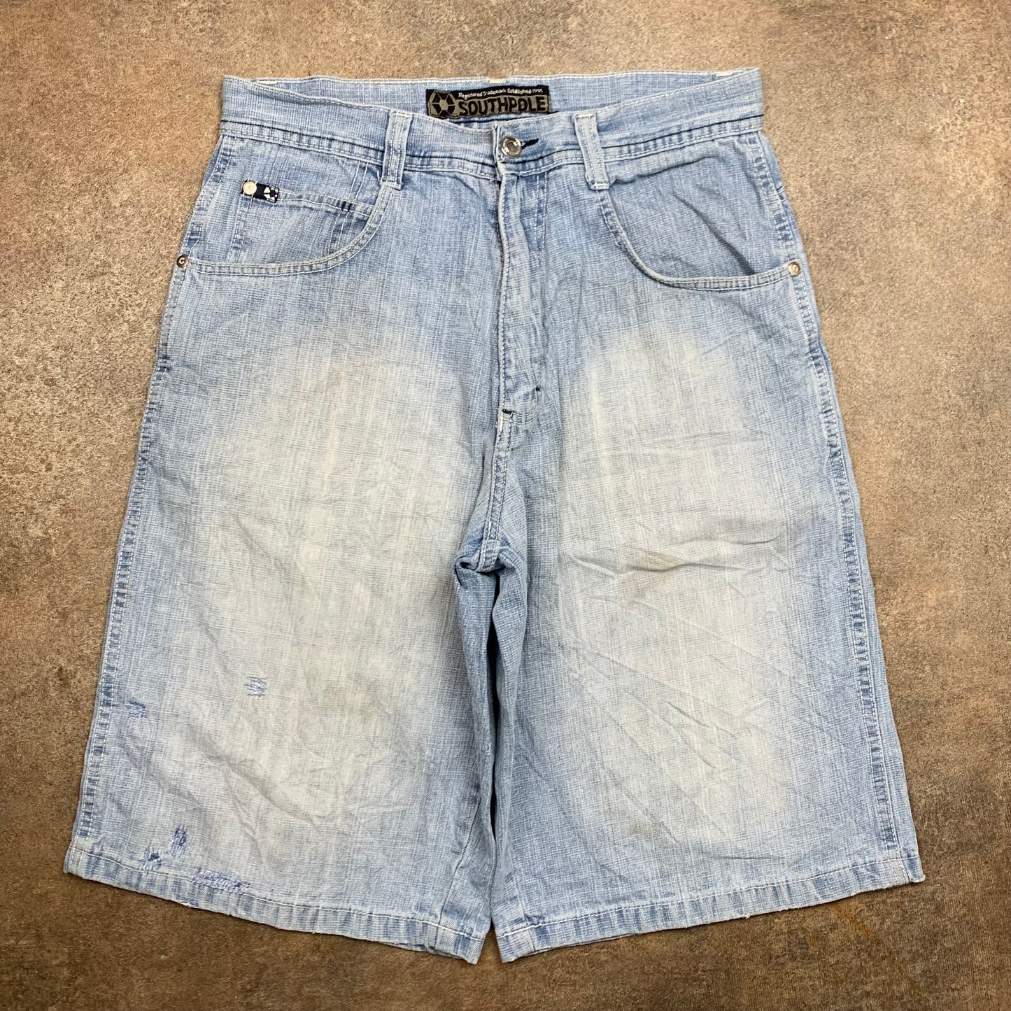 Southpole 00s light blue baggy denim shorts