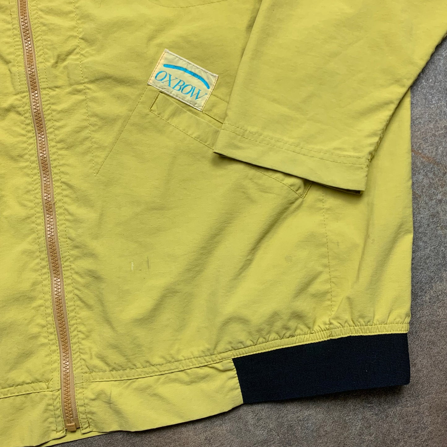 Oxbow 90s yellow graphic boxy zip jacket