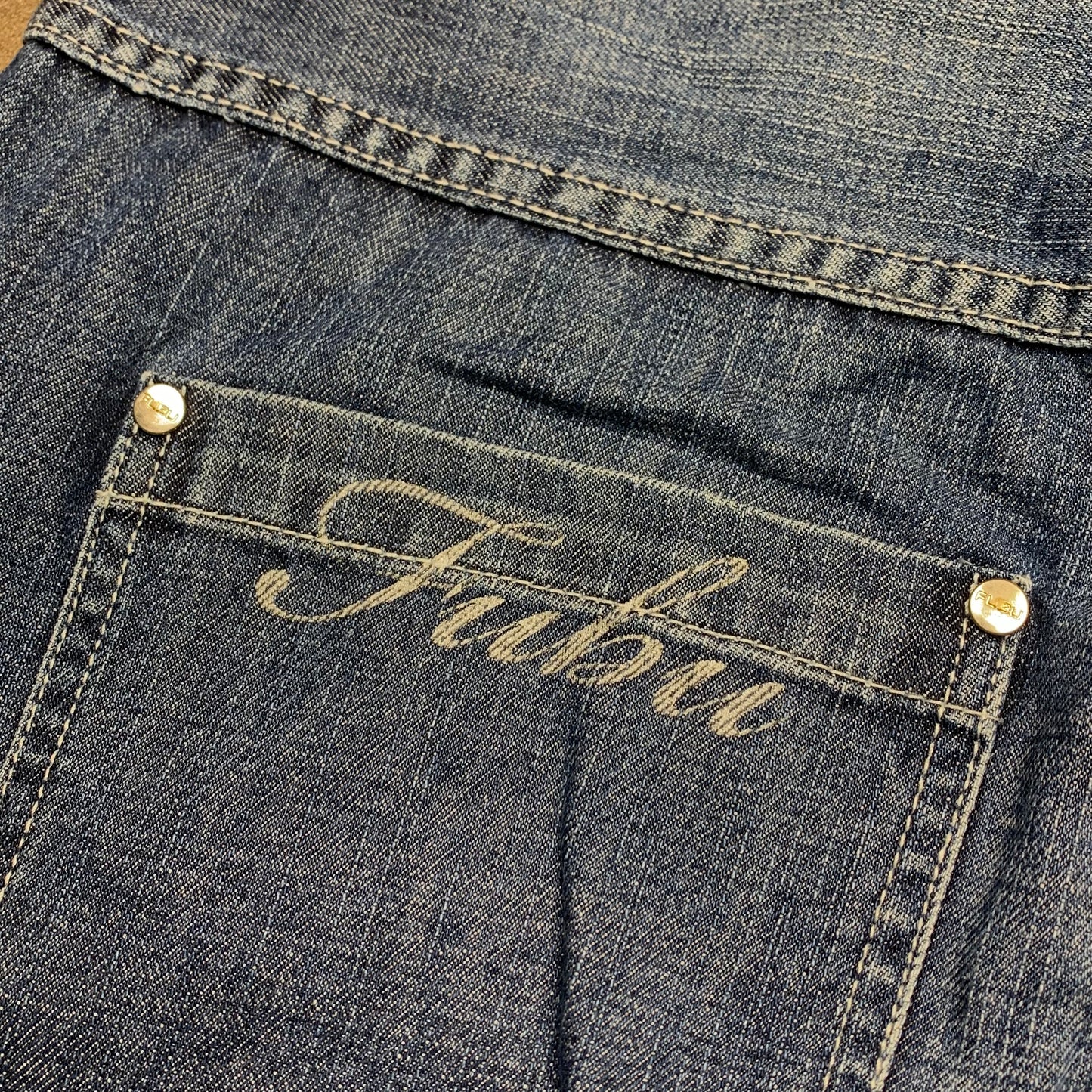 FUBU 90s navy baggy graphic jeans