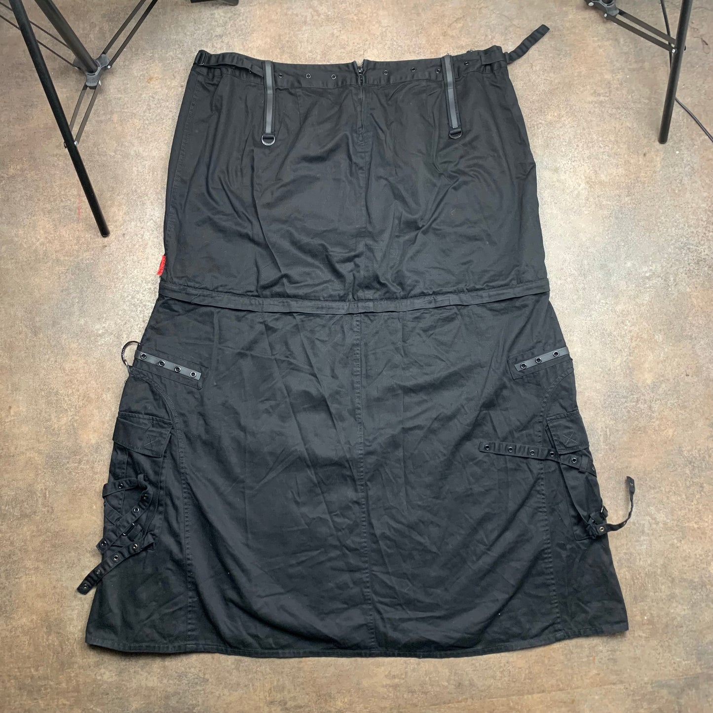 Tripp NYC 00s black grunge goth maxi short skirt