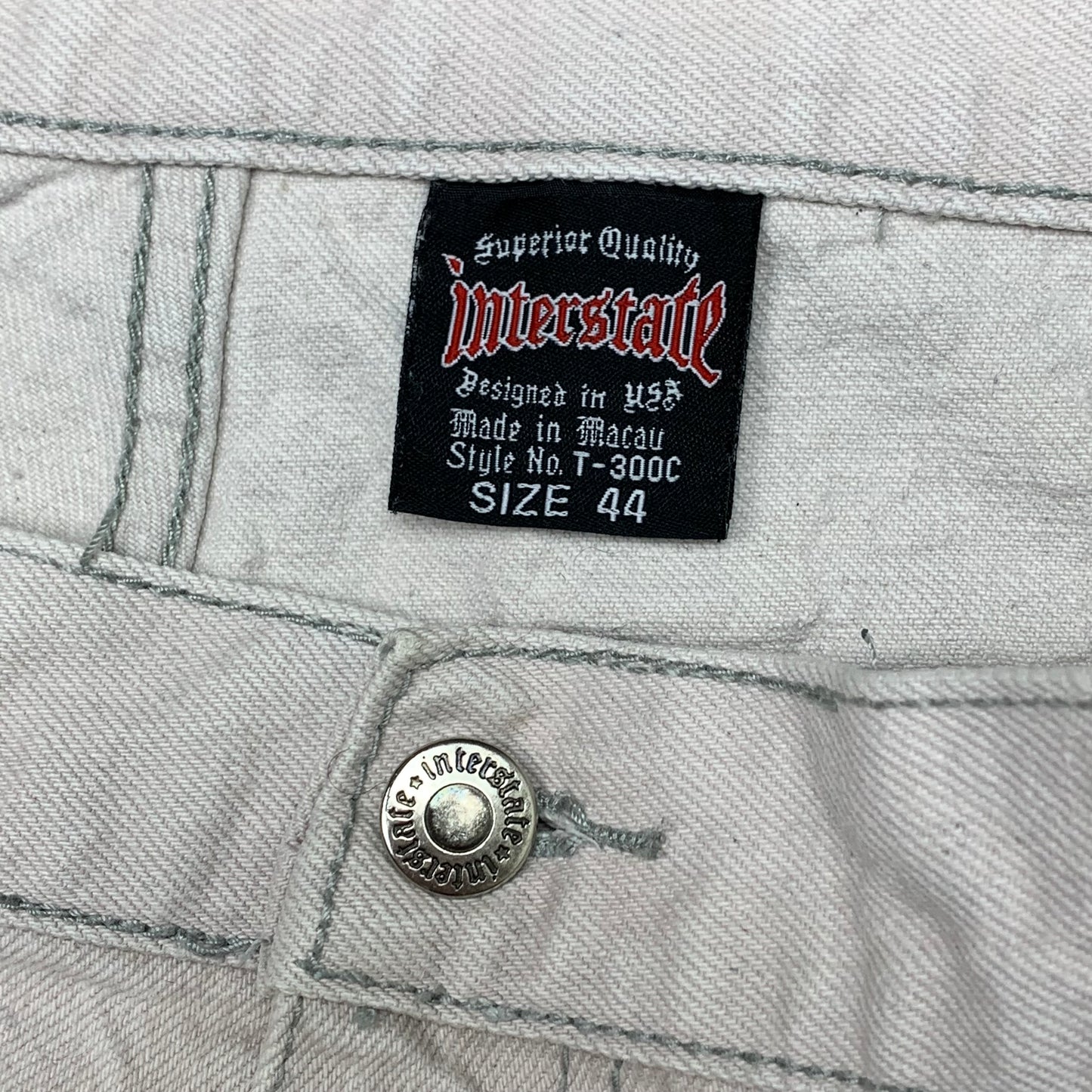 Interstate 90s baggy embroidered jeans