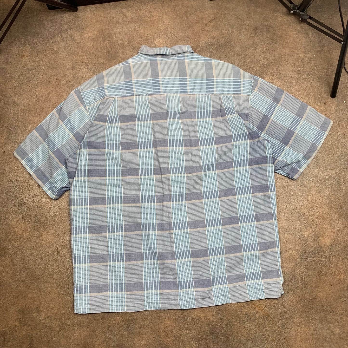 Mambo 90s blue plaid boxy shirt