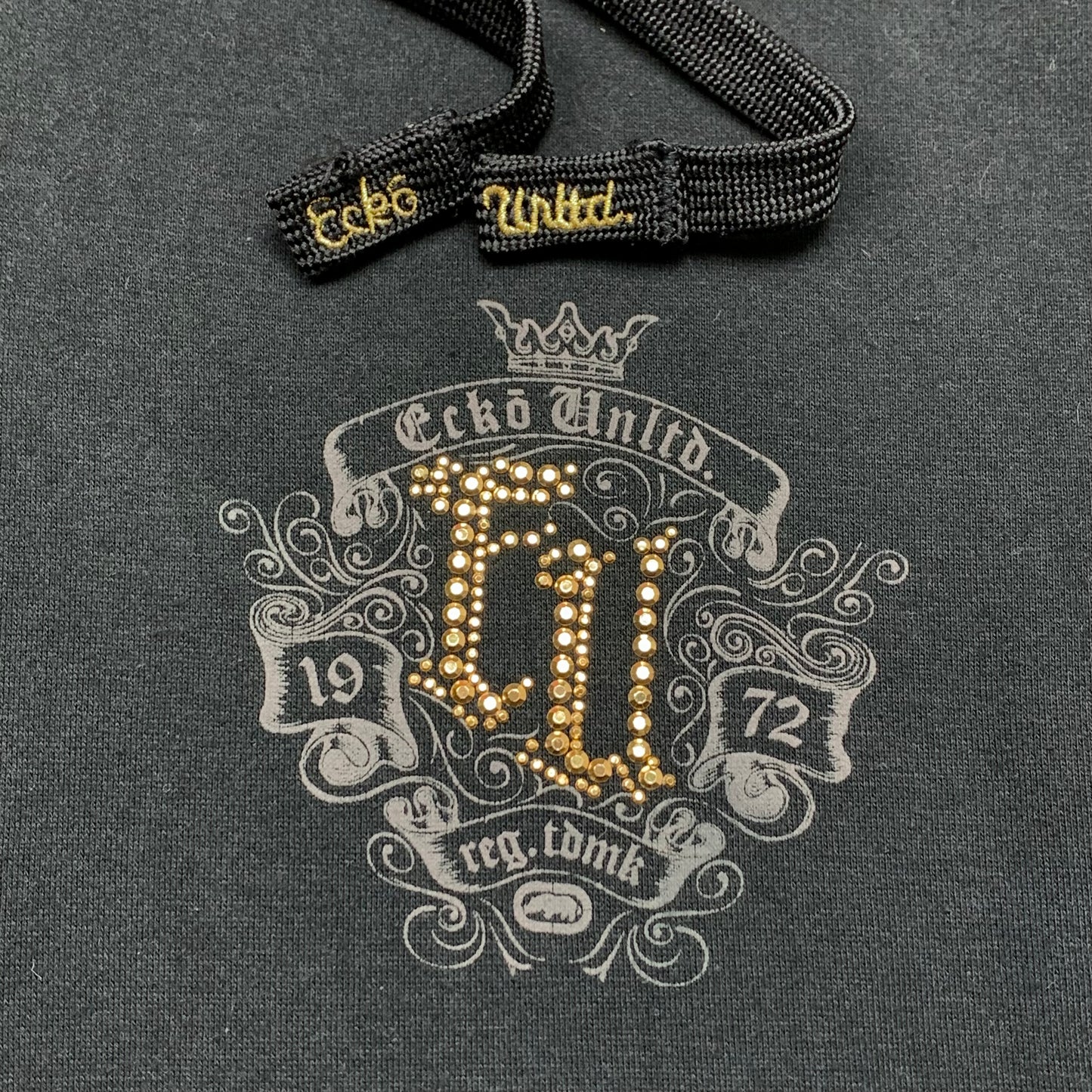 Ecko Unltd. 00s black studded graphic hoodie