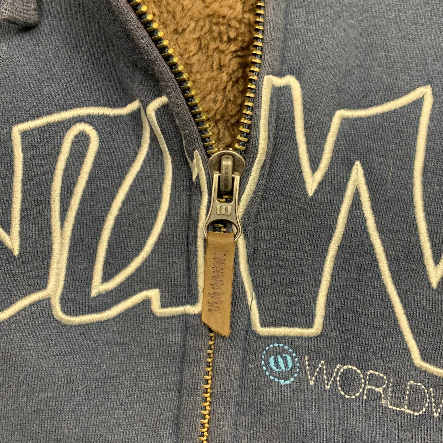 Animal 00s navy graphic fur lined hoodie