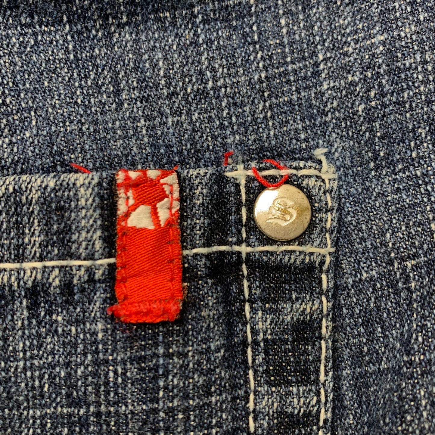 Southpole 00s navy baggy red tab jorts