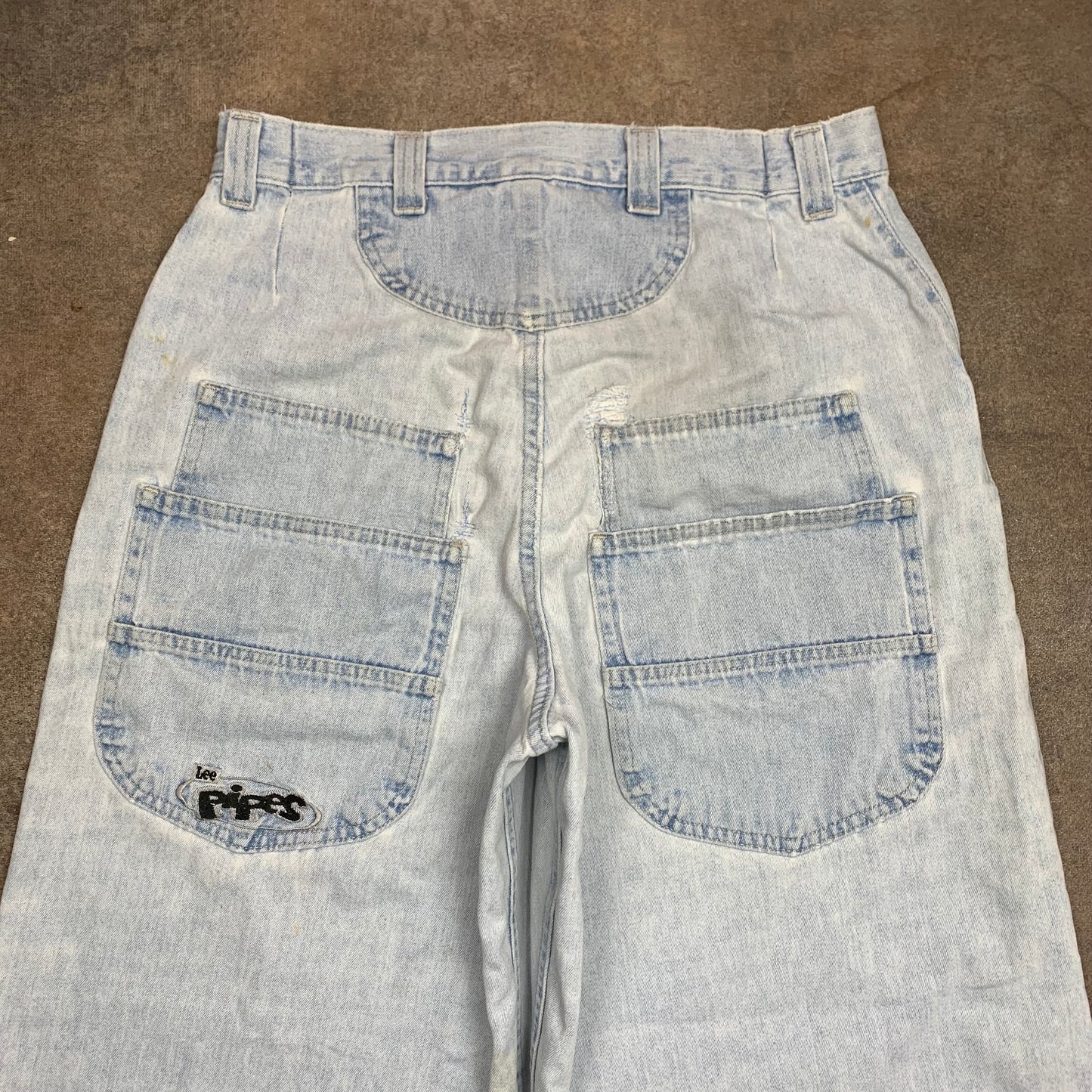 Lee Pipes 00s baggy embroidered jeans