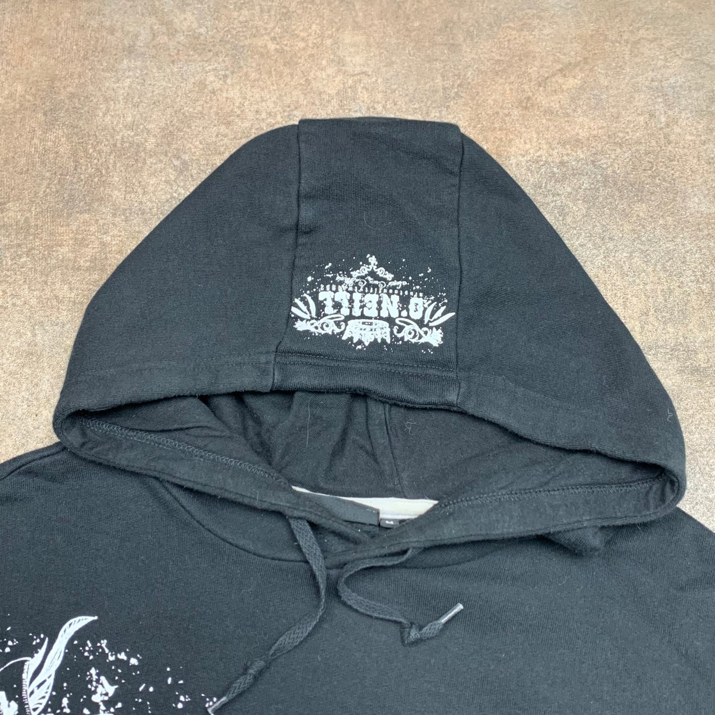 O'Neill 00s black graphic boxy hoodie