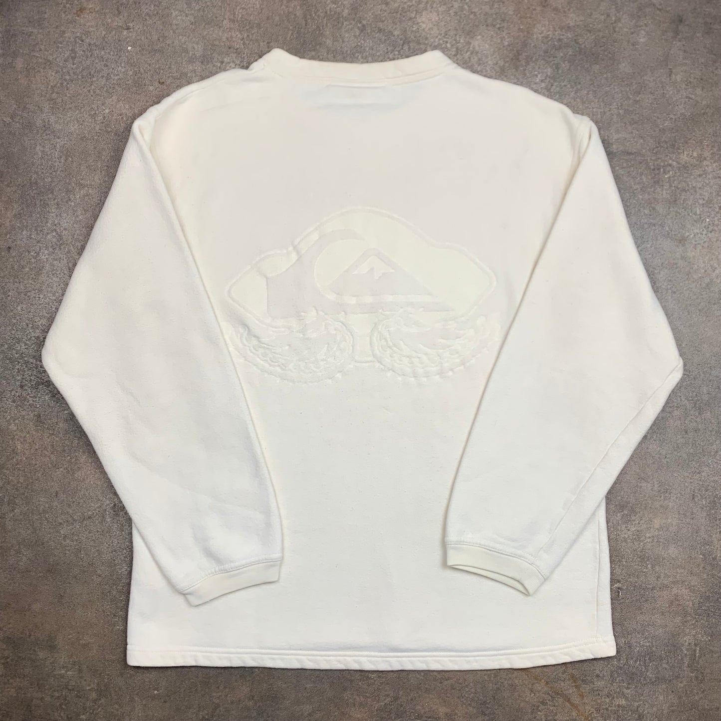 Quiksilver 90s cream graphic boxy sweatshirt