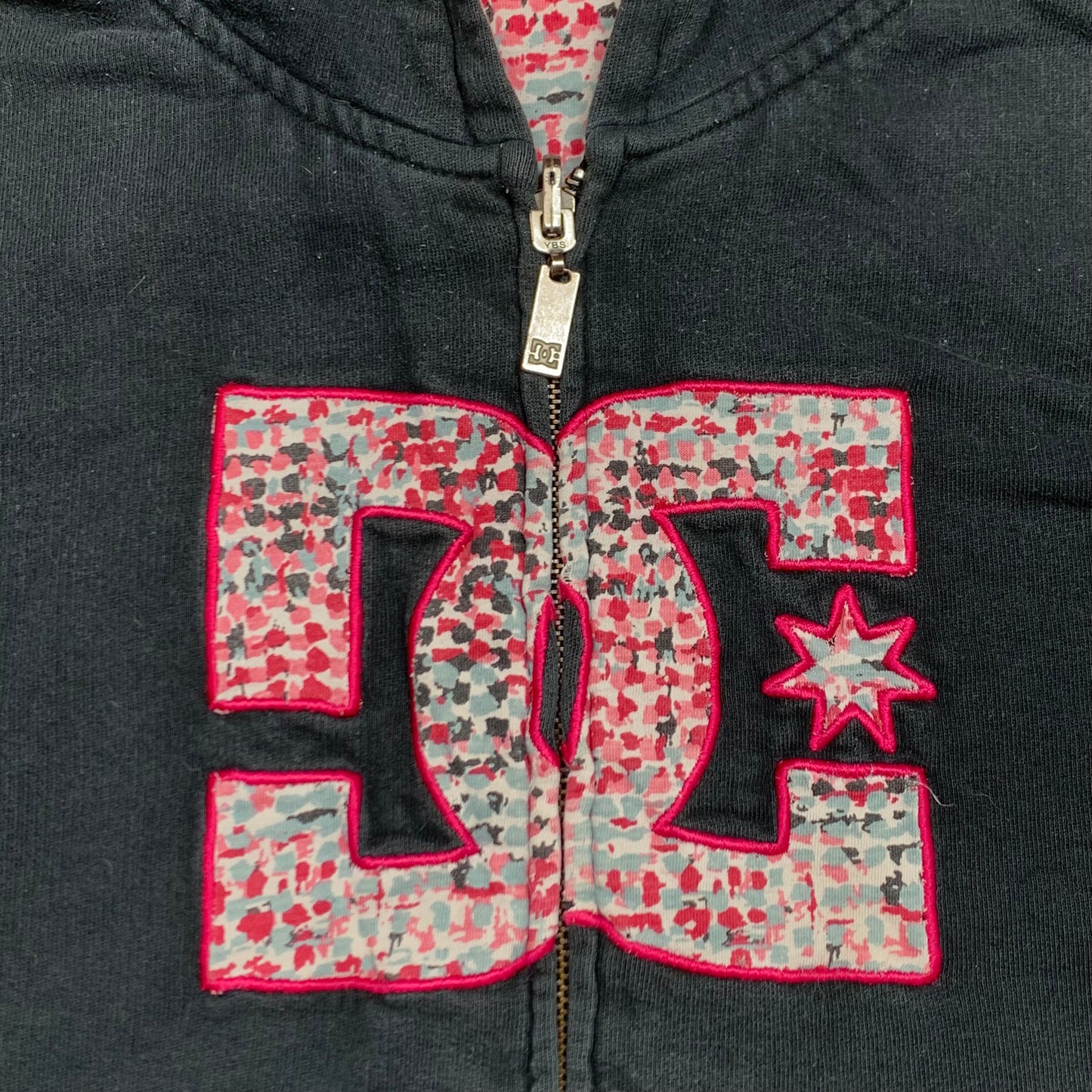 DC Shoes 00s reversible black pink graphic hoodie