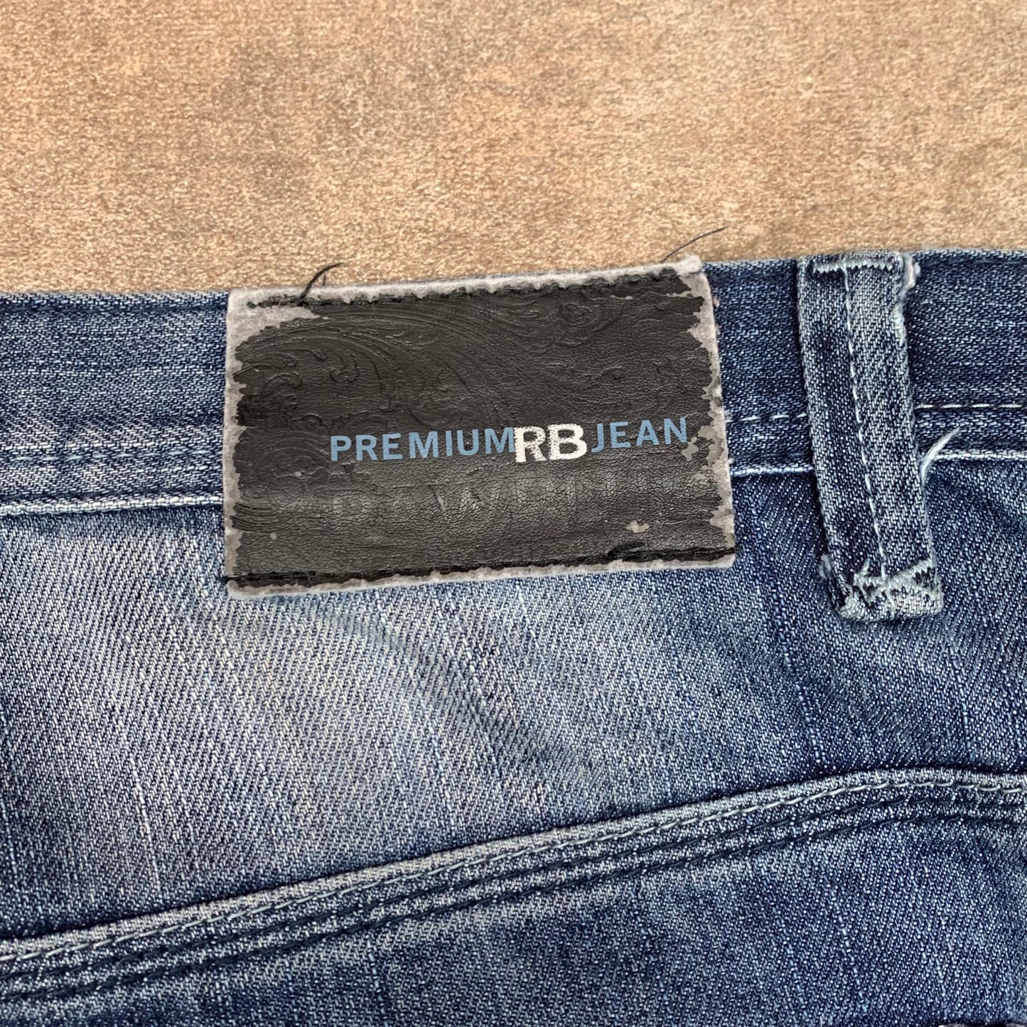 Raw Blue 00s graphic grunge baggy jeans