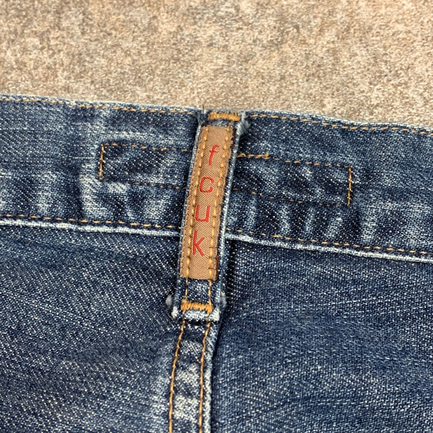 FCUK 00s navy embroidered jeans